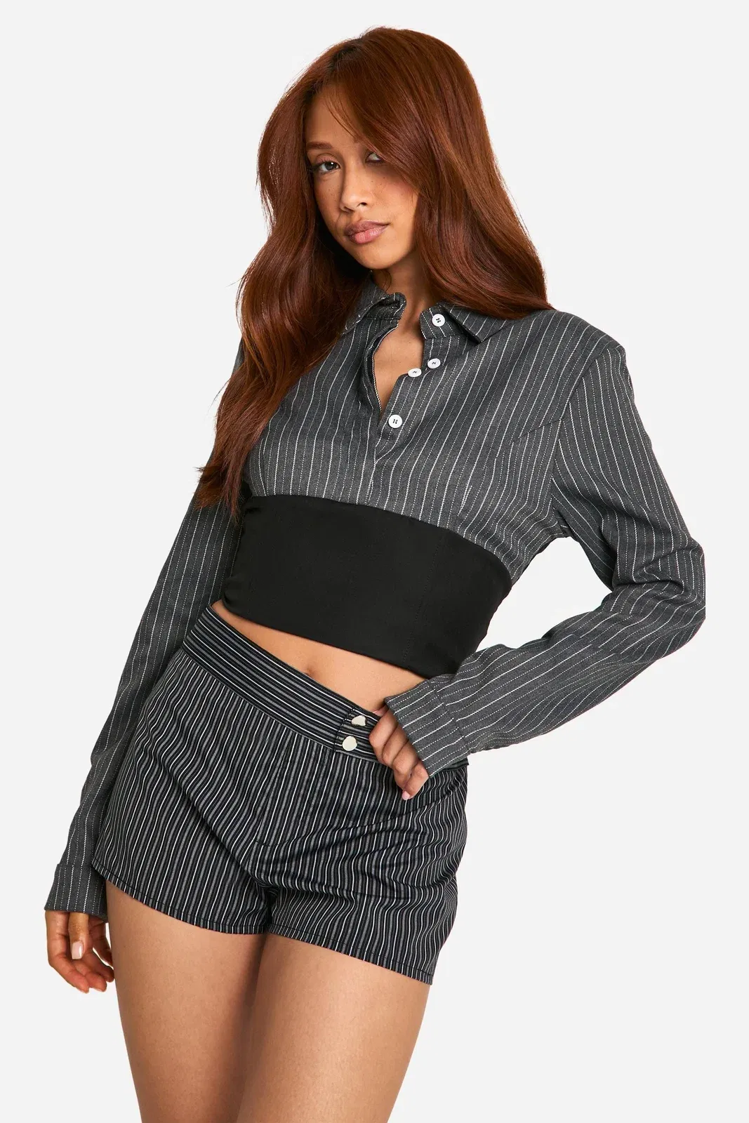 Tailored Pinstripe Micro Shorts