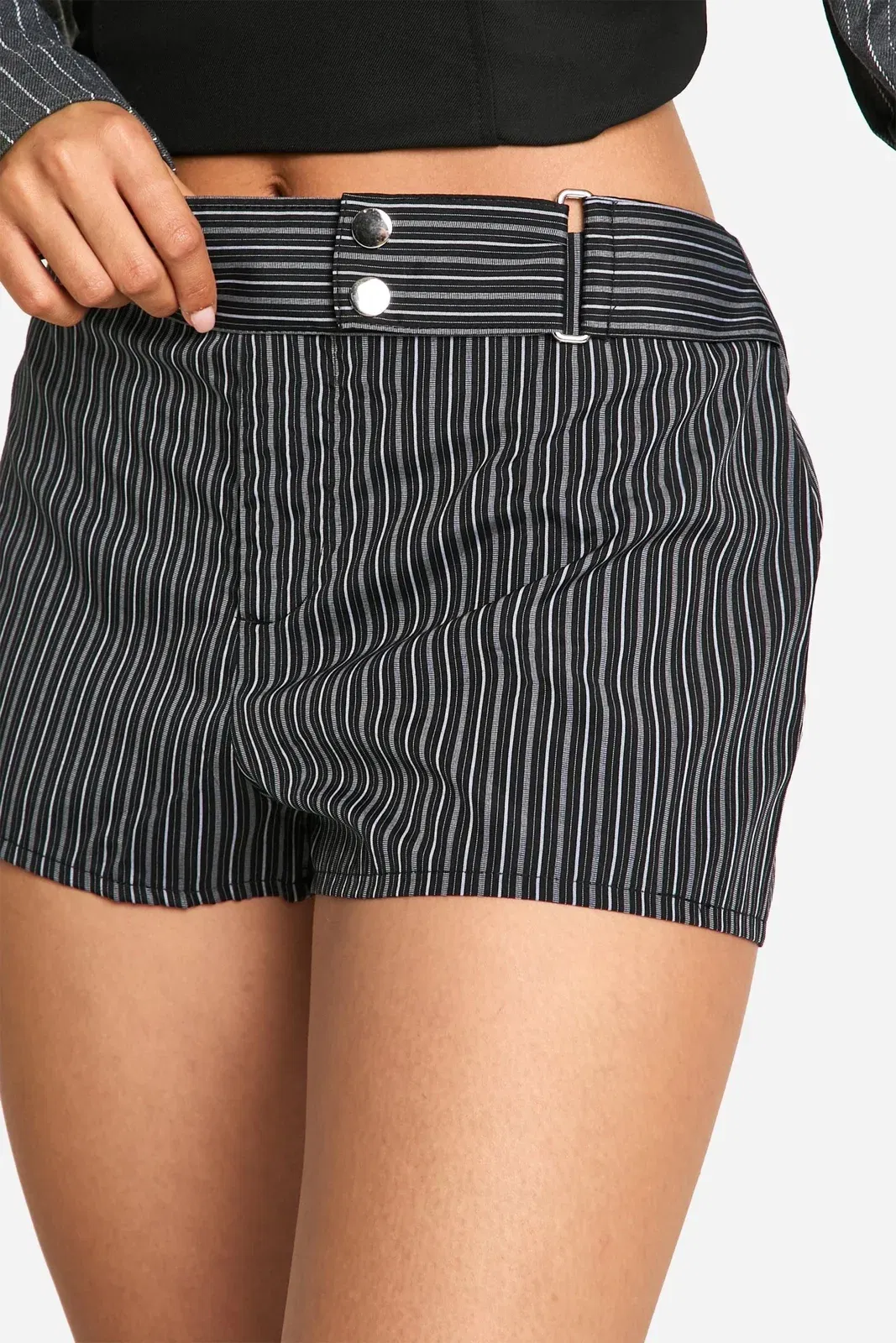 Tailored Pinstripe Micro Shorts