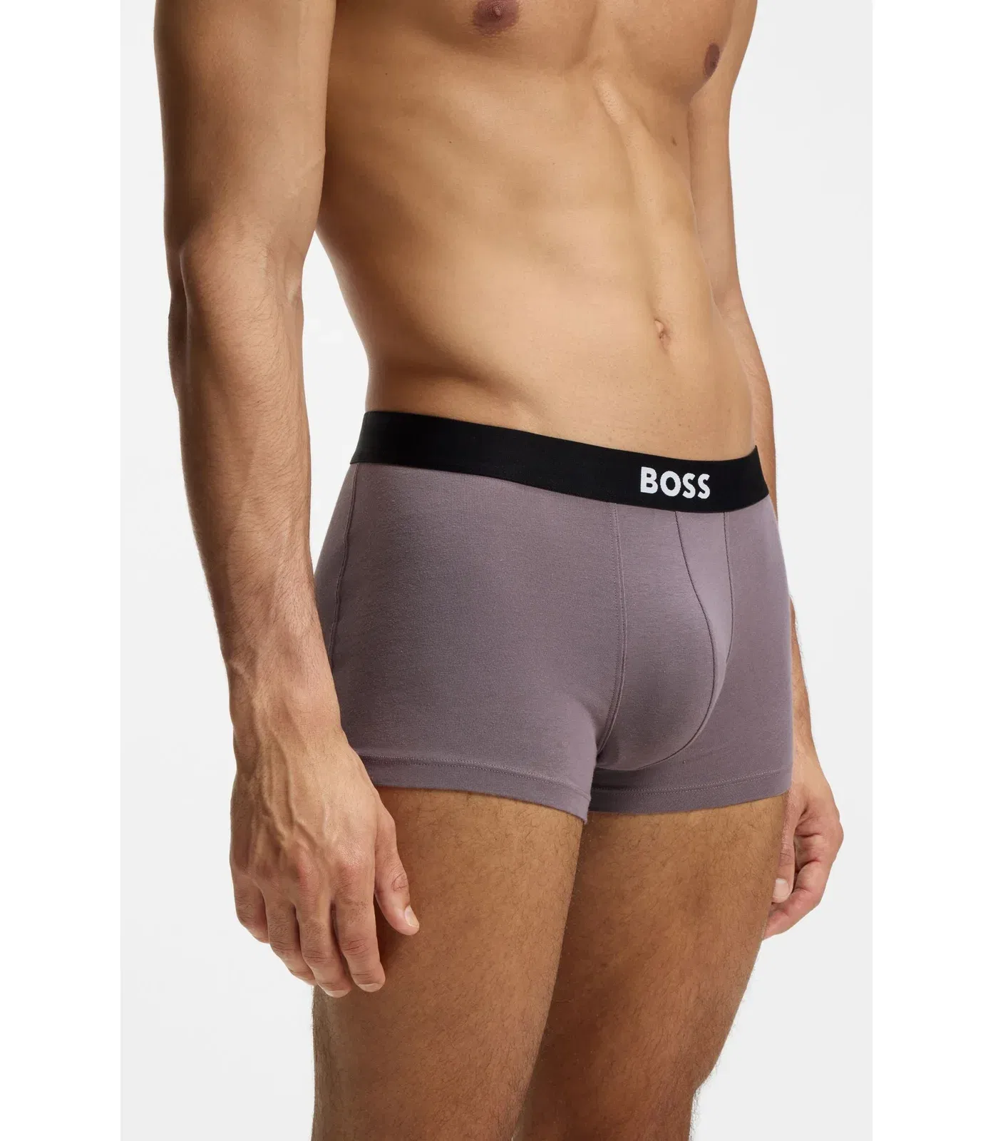 Boss Three Pack Of Stretch Cotton Trunks Light Grey