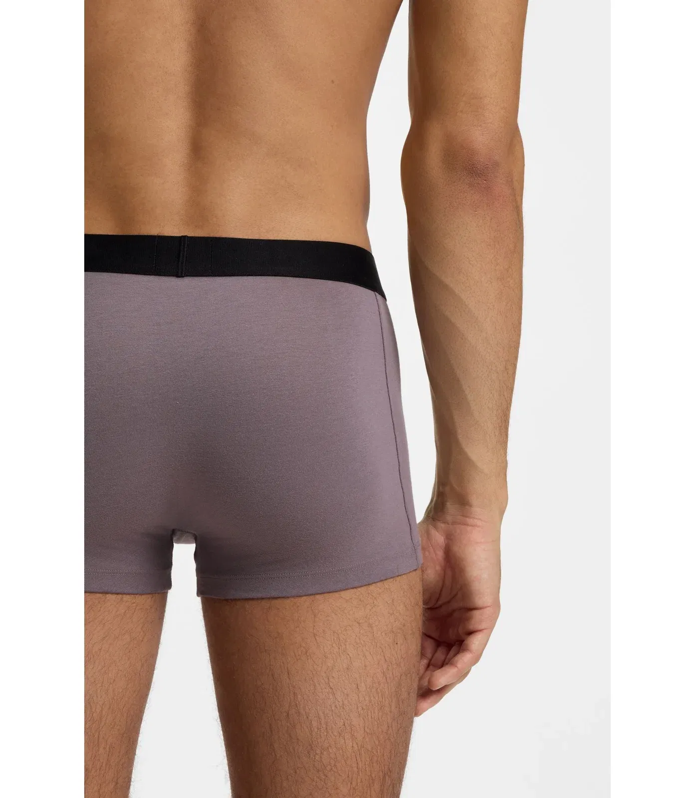 Boss Three Pack Of Stretch Cotton Trunks Light Grey