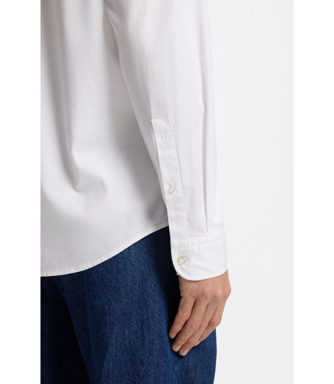 Boss Regular Fit Shirt In Stretch Cotton Dobby White