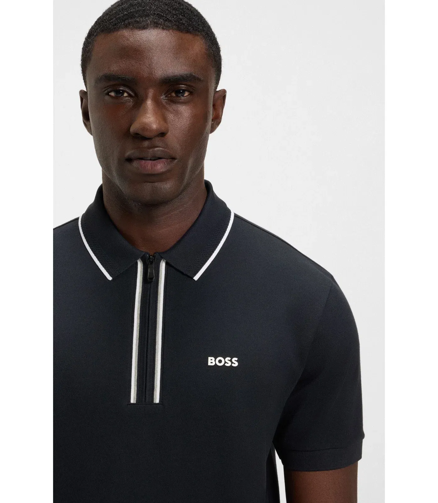 Boss Quick Dry Polo Shirt In Stretch Cotton Dark Blue