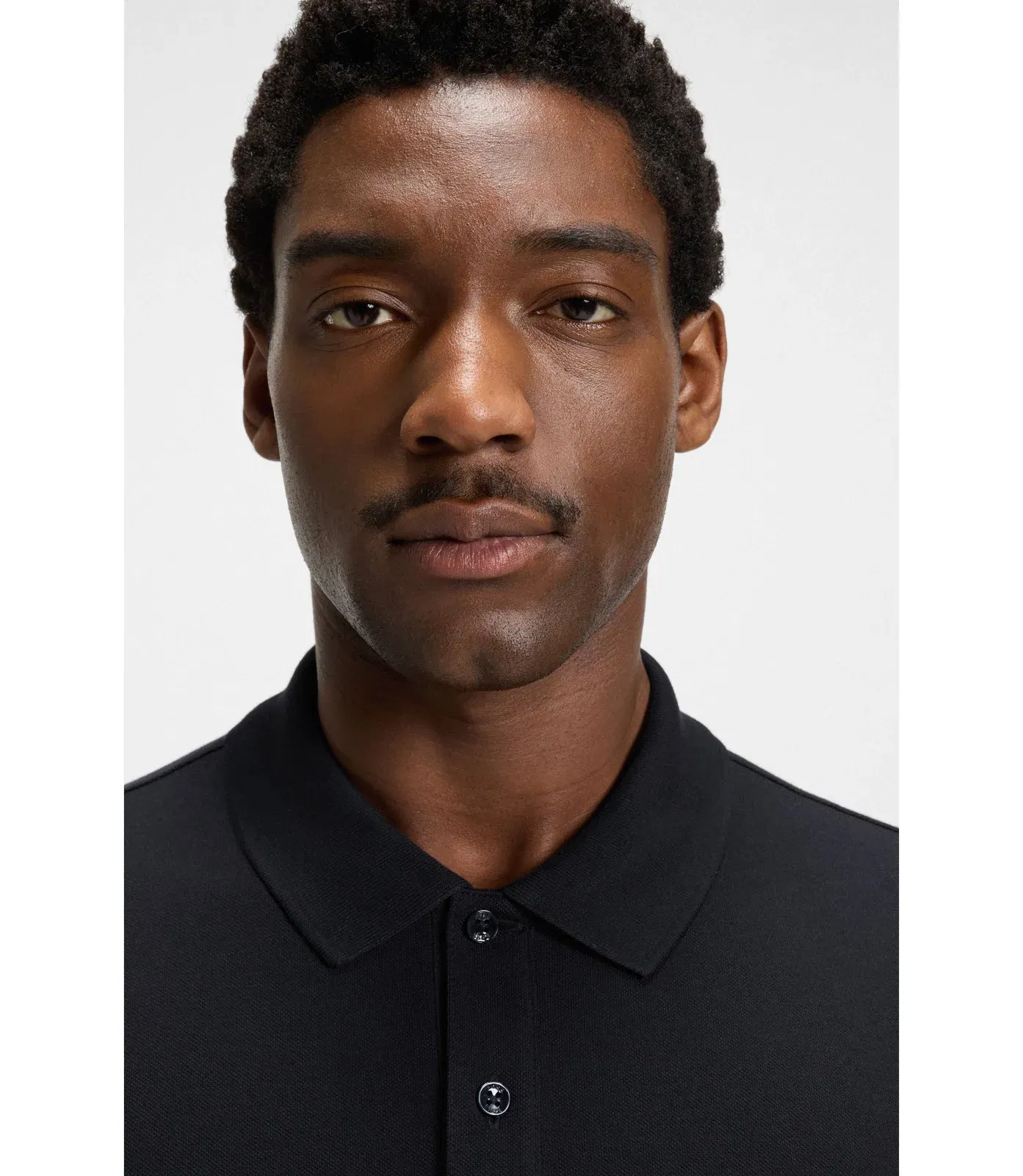 Boss Pallas Logo Detail Polo Shirt In Cotton Piqu Dark Blue