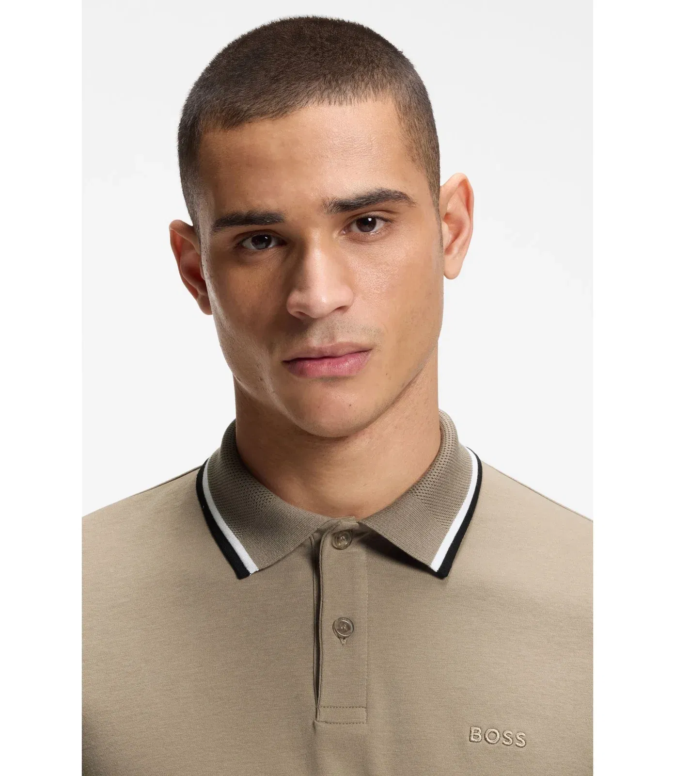 Boss Paddy Slim Fit Polo Shirt In Interlock Cotton Light Green