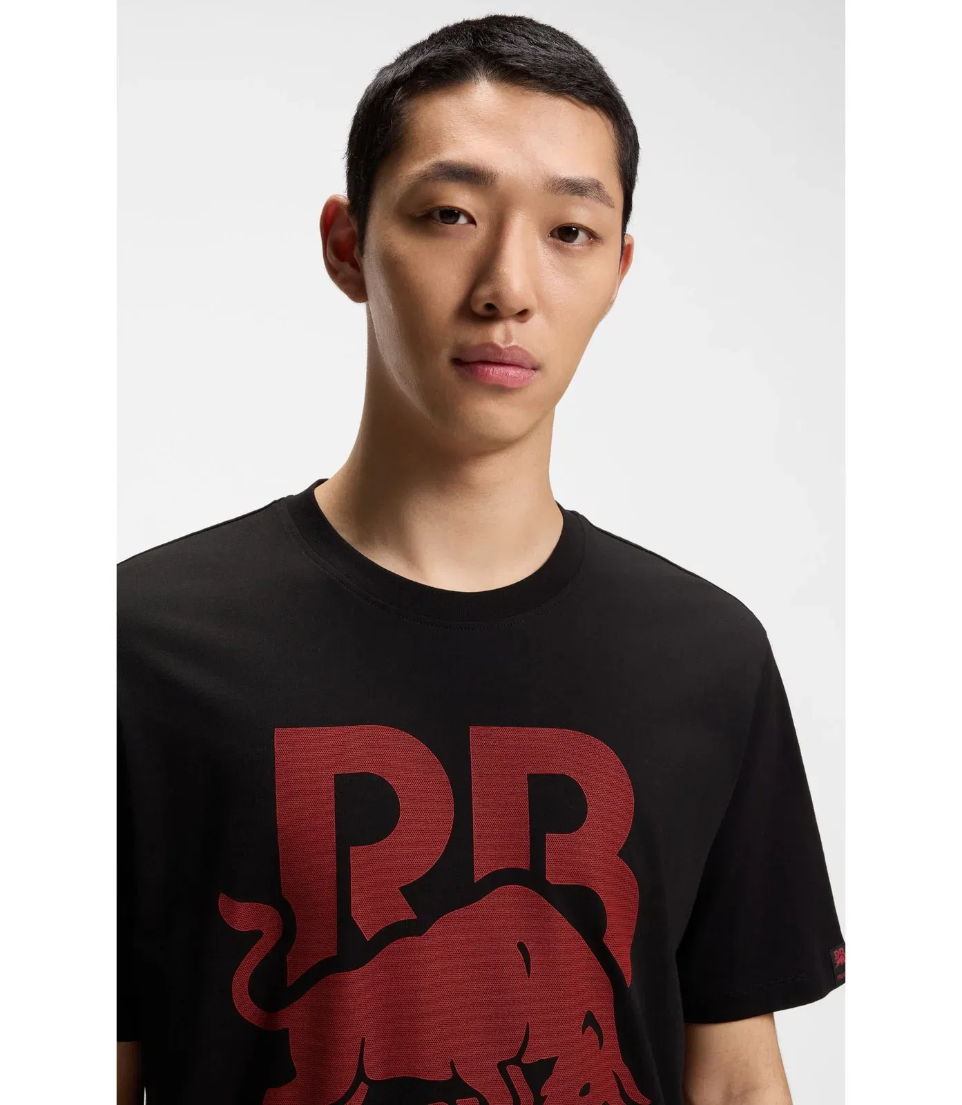 Hugo X Rb Cotton T Shirt With Bull Motif Black