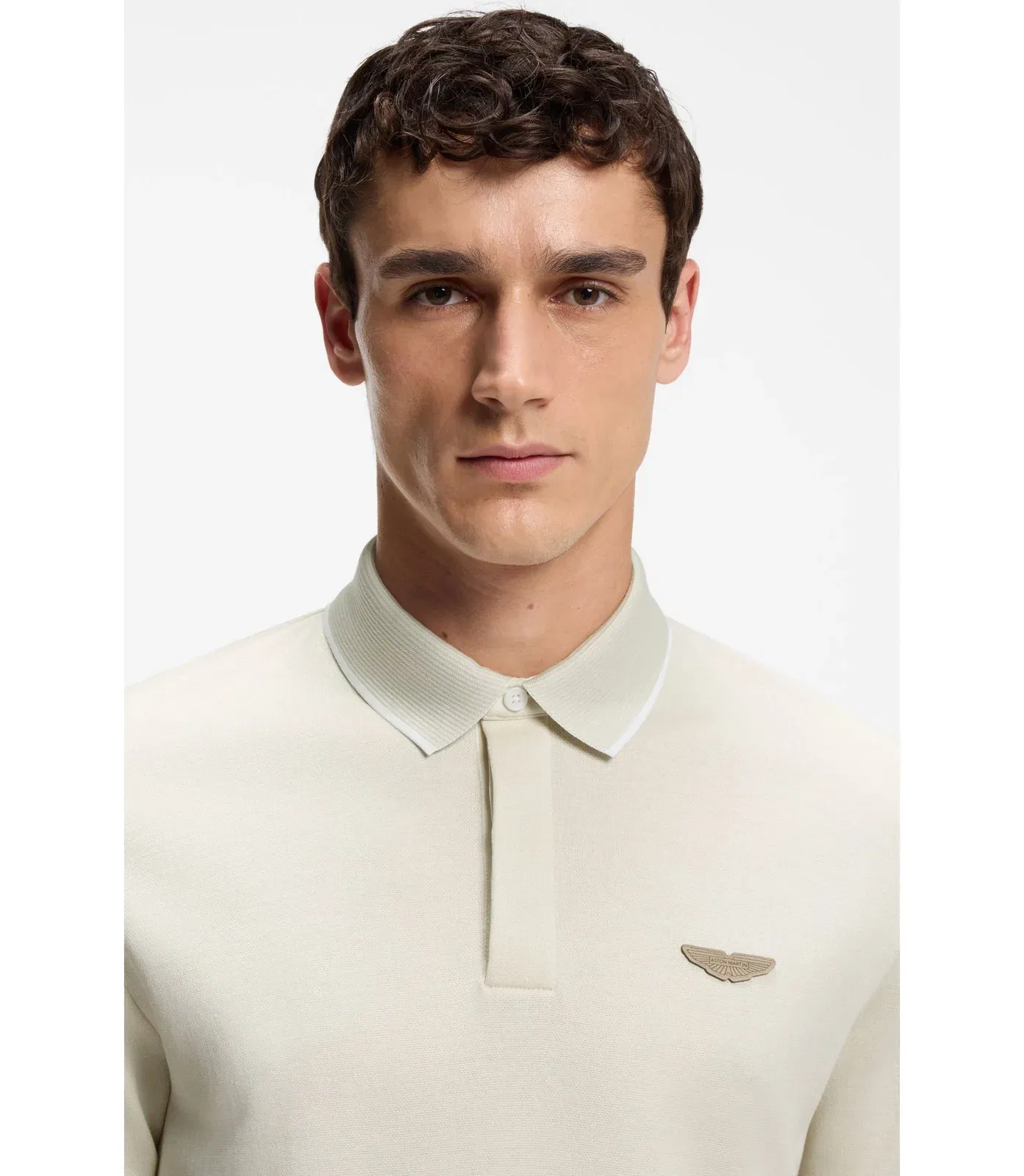 Boss X Aston Martin Polo Shirt In Wool Cotton Piqu White
