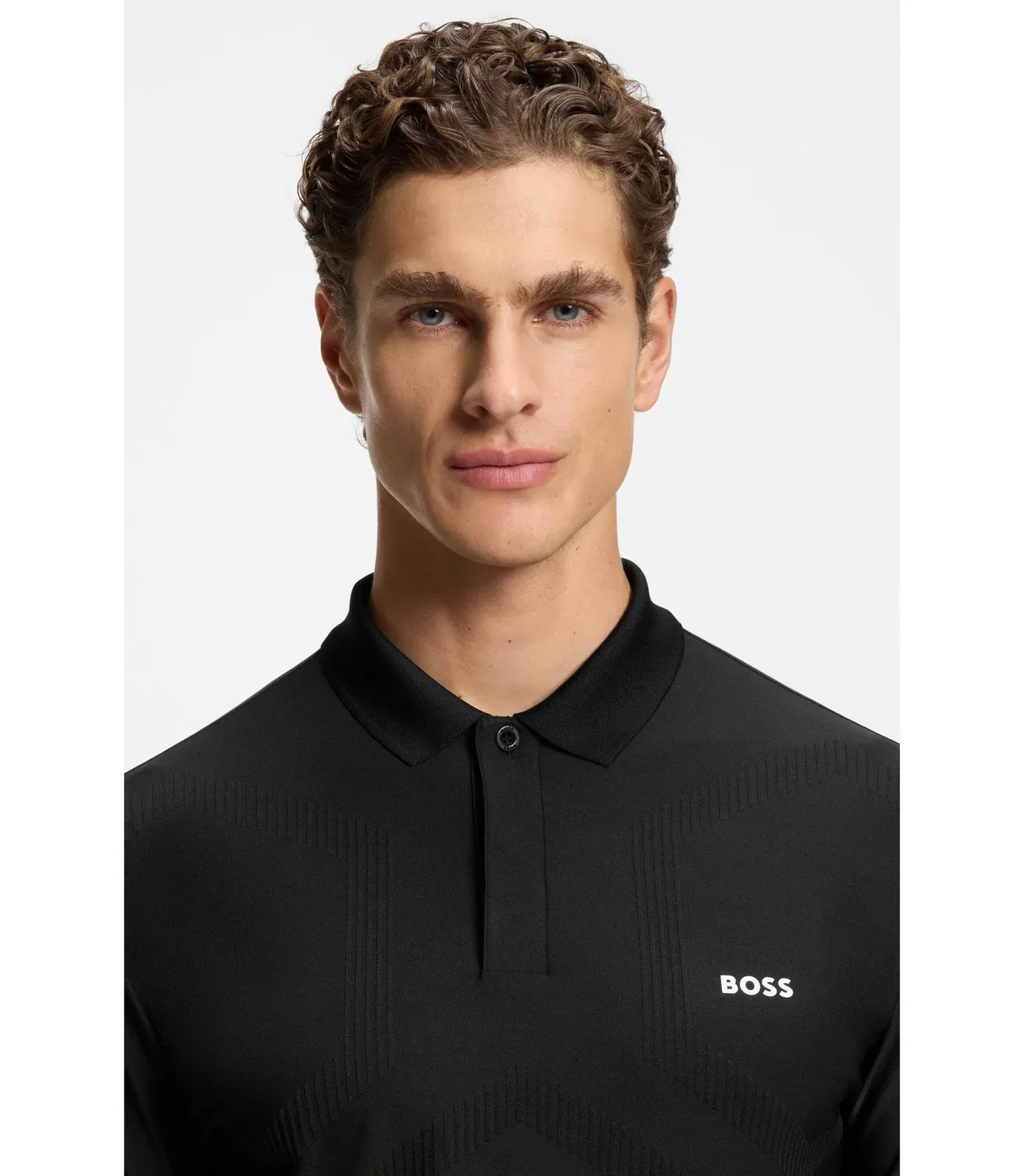 Boss Bodymap Detail Polo Shirt With Quick Dry Performance Black
