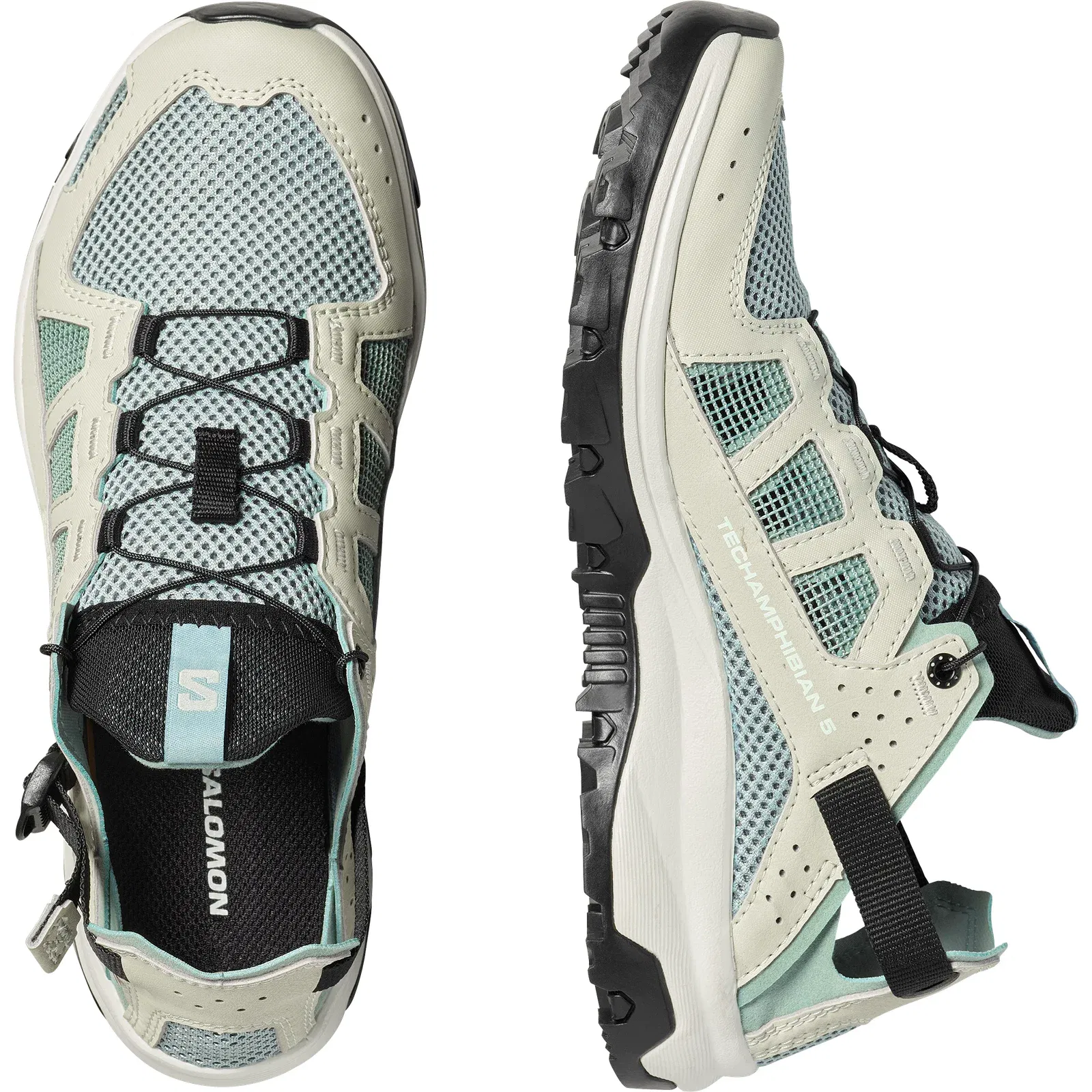 Salomon Techamphibian 5 Sandals, Water Shoes & Recovery Shoes Womens Green Milieu