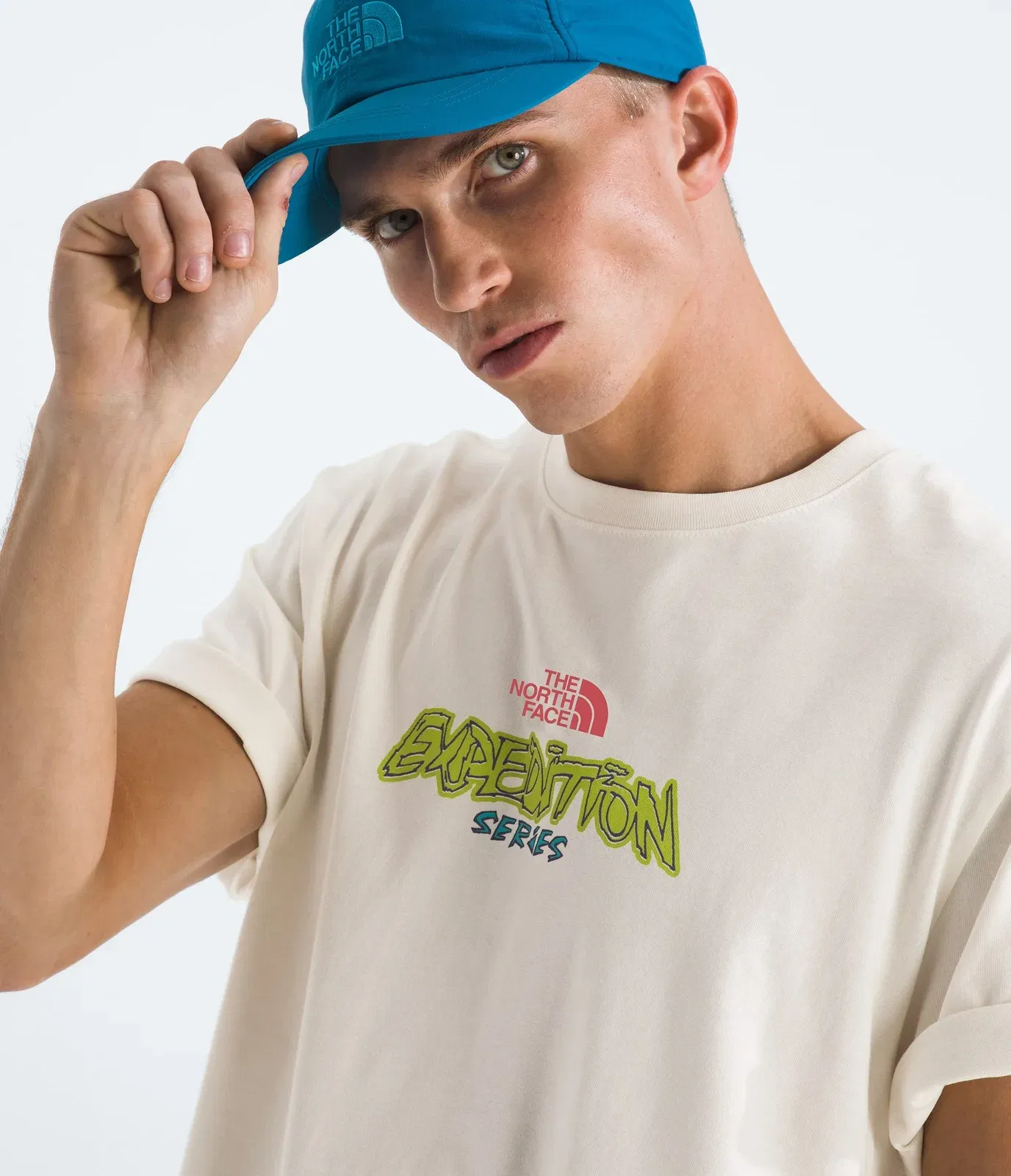 The North Face Men’s TNF™ Essential Expedition Series Short-Sleeve Tee—Graphic White Dune