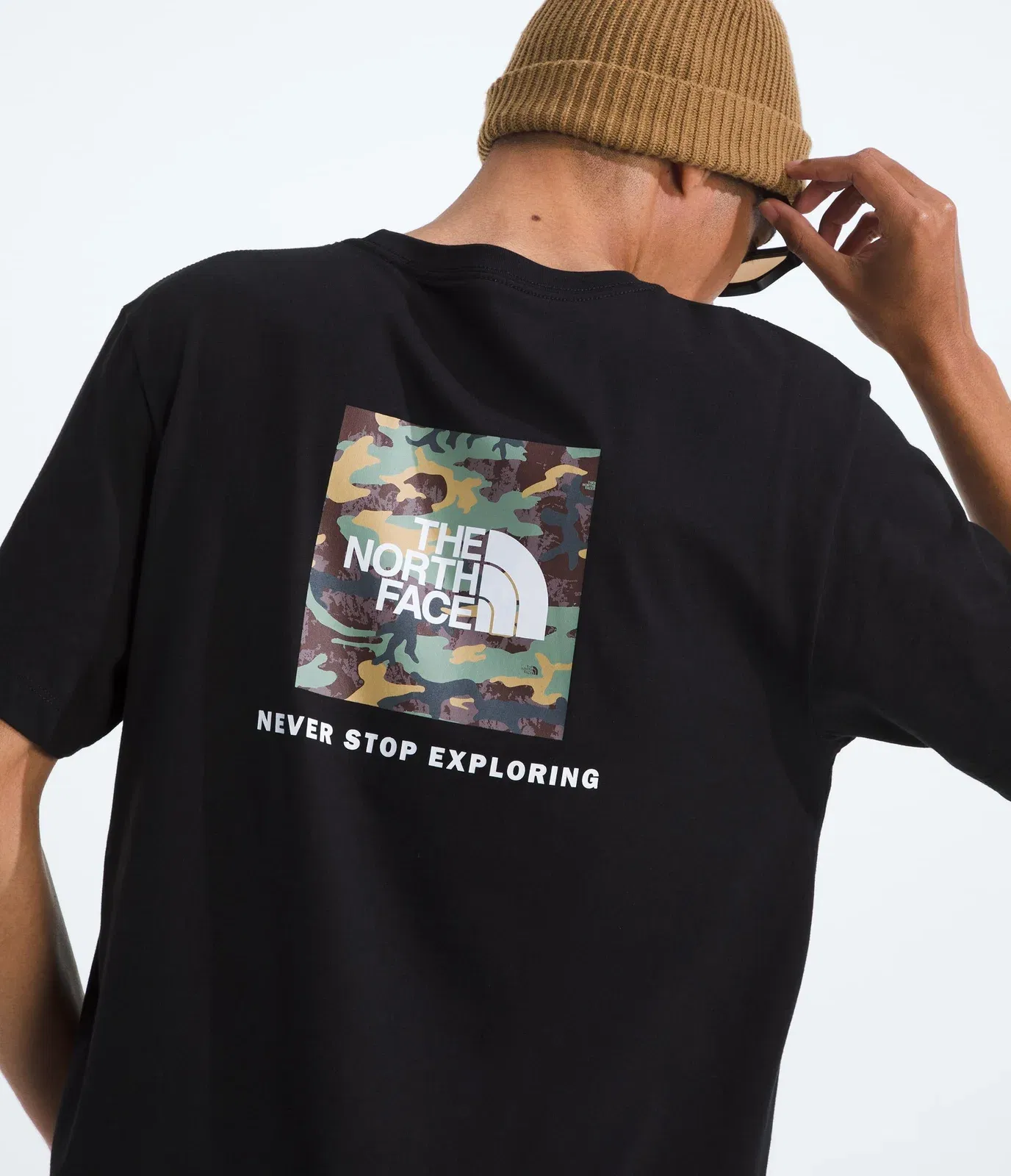 The North Face Men’s Evolution Box Camo Fill Short-Sleeve Tee—Graphic TNF Black