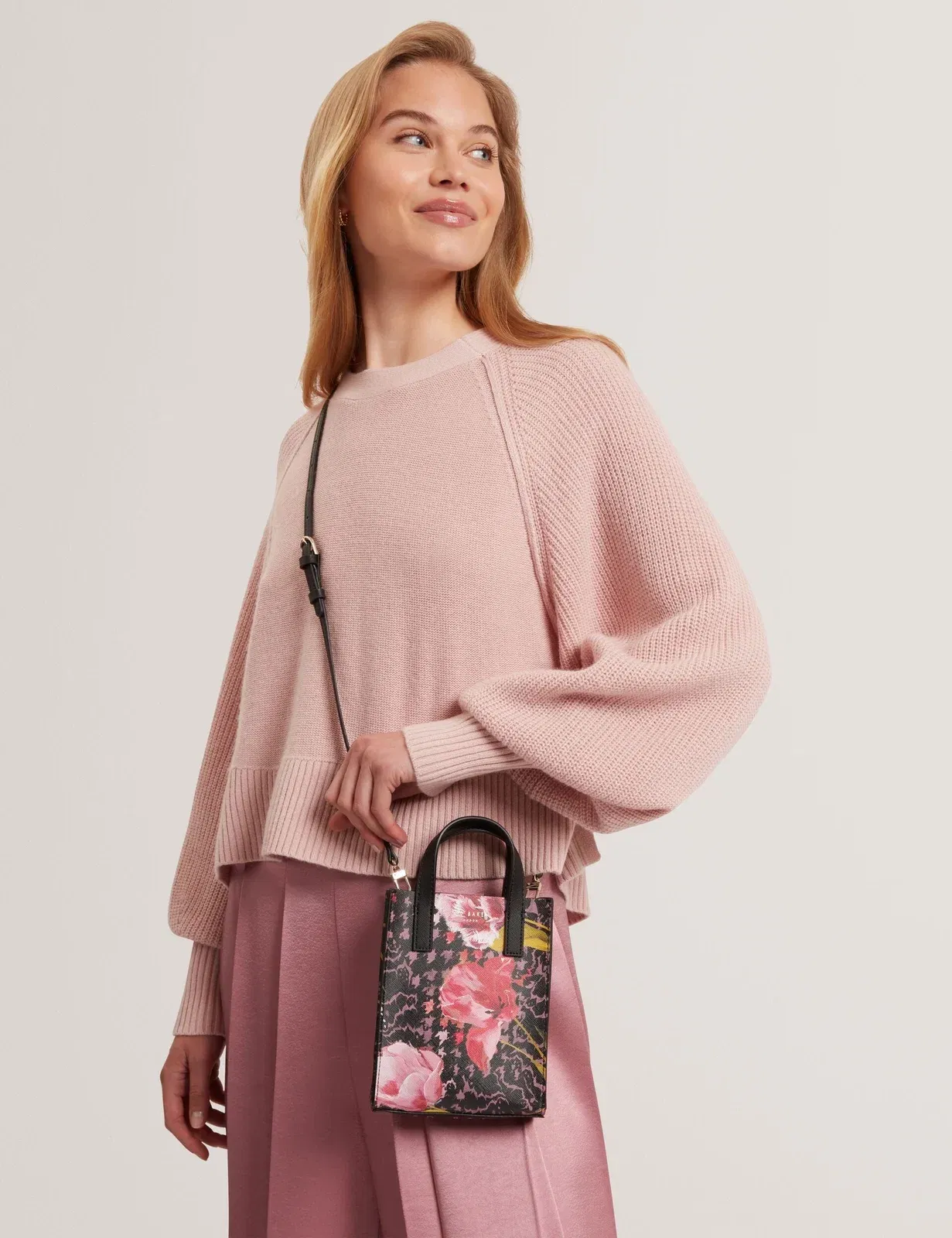 Ted Baker Talura Floral Check Print Mini Icon Tote Bag Women's