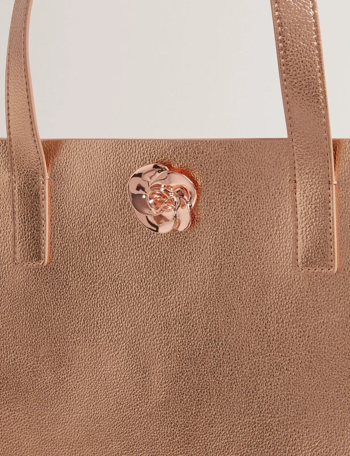 Ted Baker Rosmah Rose Detail Metallic Large Icon Tote Bag Women's
