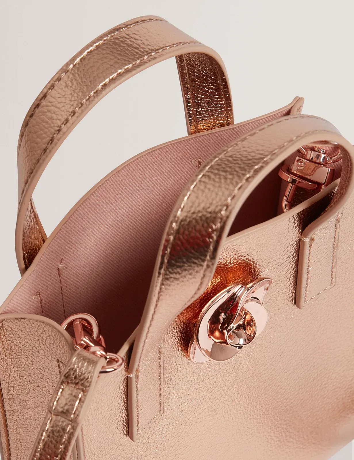 Ted Baker Rosari Metallic Rose Detail Mini Icon Tote Bag Women's