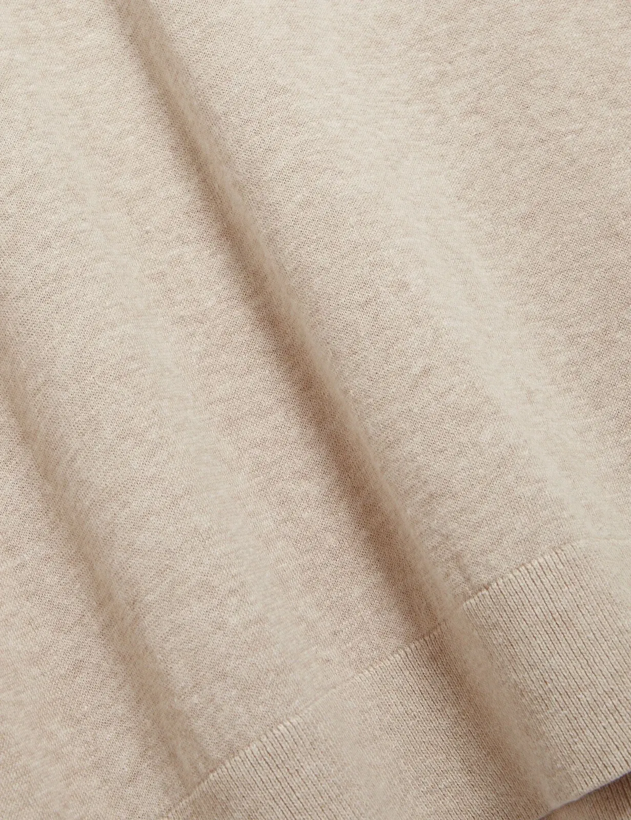 Ted Baker Curran Rolled Edge Linen Blend Knit T-Shirt