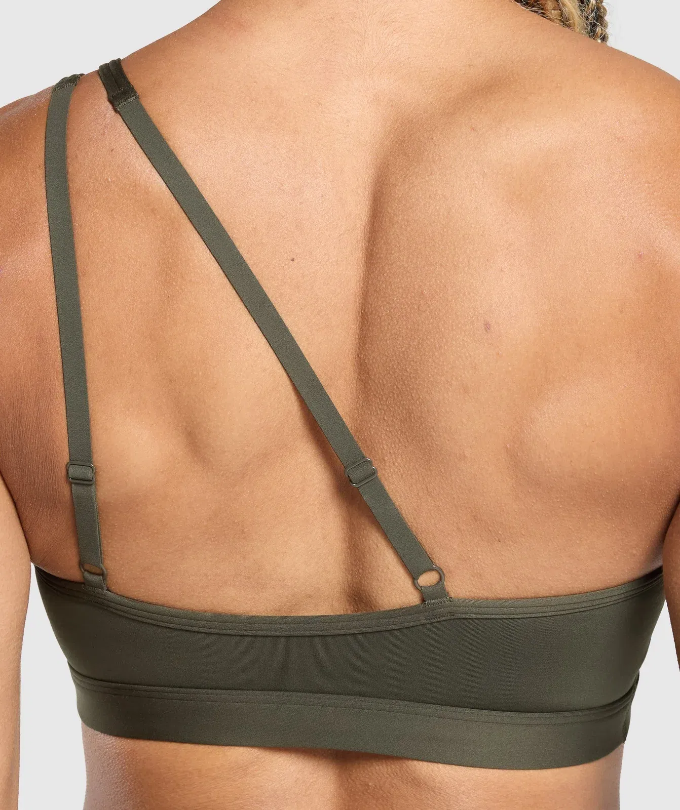 Women's Gymshark One Shoulder Sports Bra Weighted Green