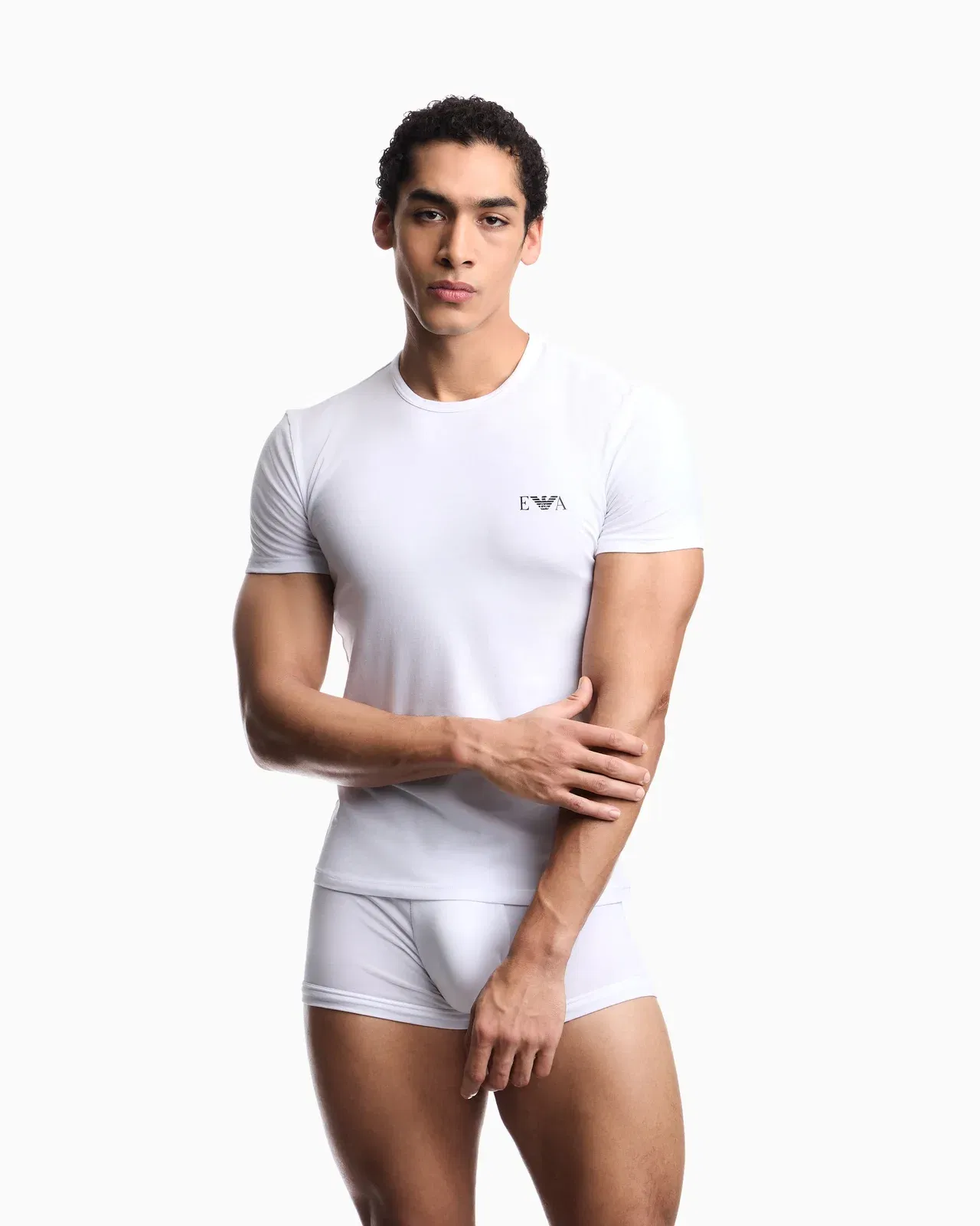 Emporio Armani Two-pack of jersey T-shirts with bold monogram logo
