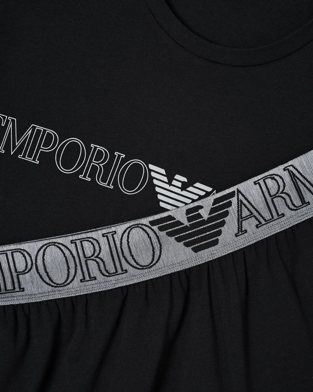 Emporio Armani Megalogo organic-jersey pyjamas with Bermuda shorts