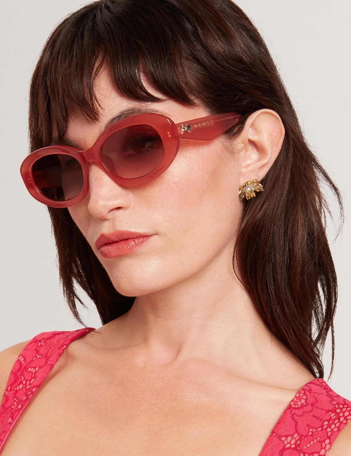 Ted Baker Daisie Chunky Oval Bow Detail Sunglasses Women's