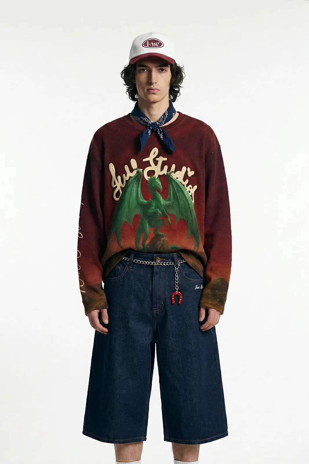 Emerald Dragon Full Sleeve Waffle T-Shirt