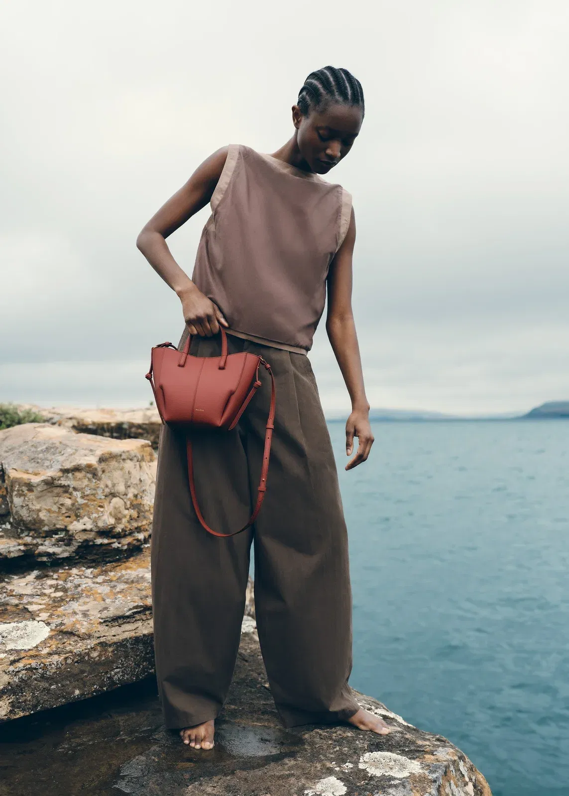 Polene Cyme Tote Nano Textured Terracotta
