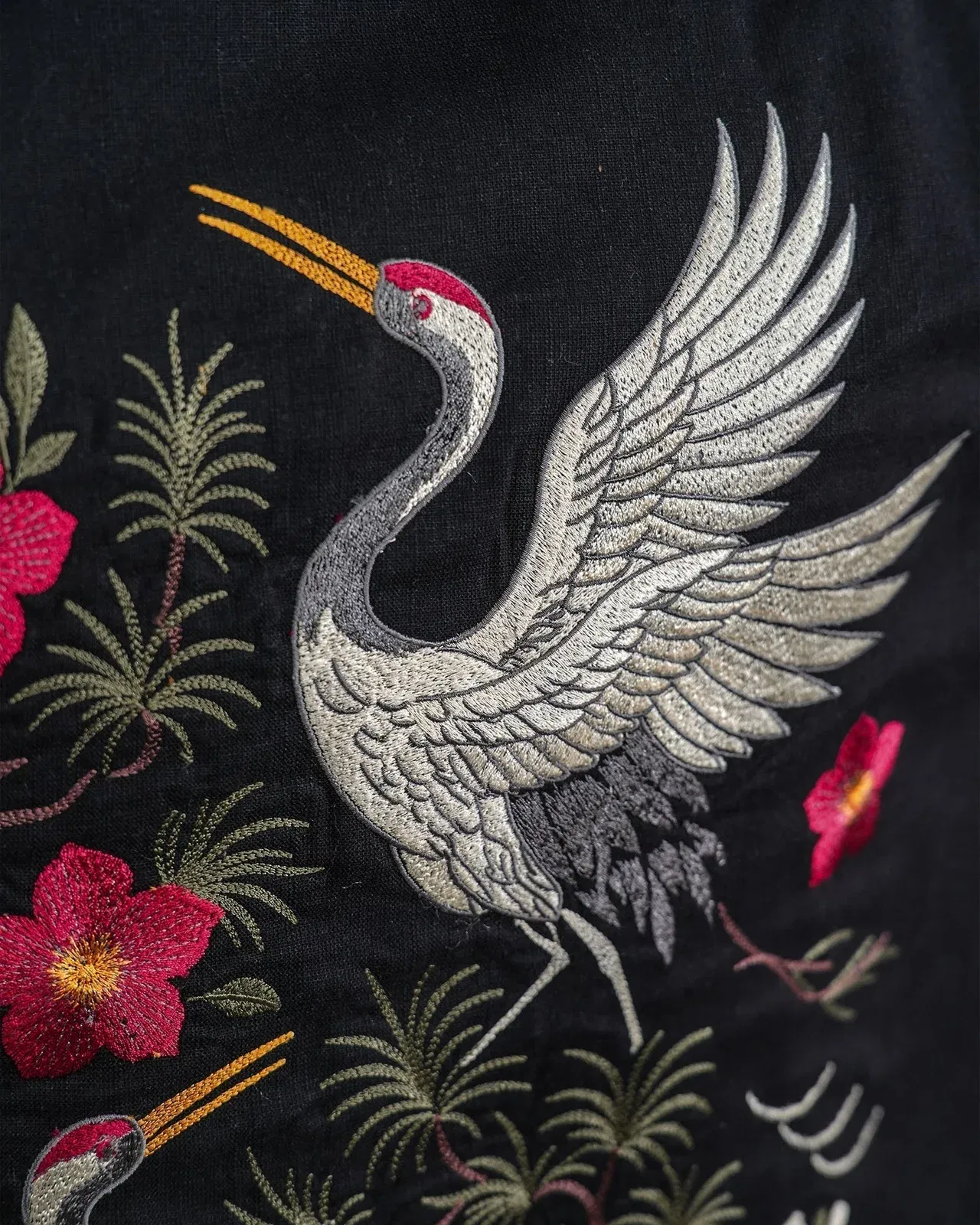 Wings of Time - Black Embroidered Shirt
