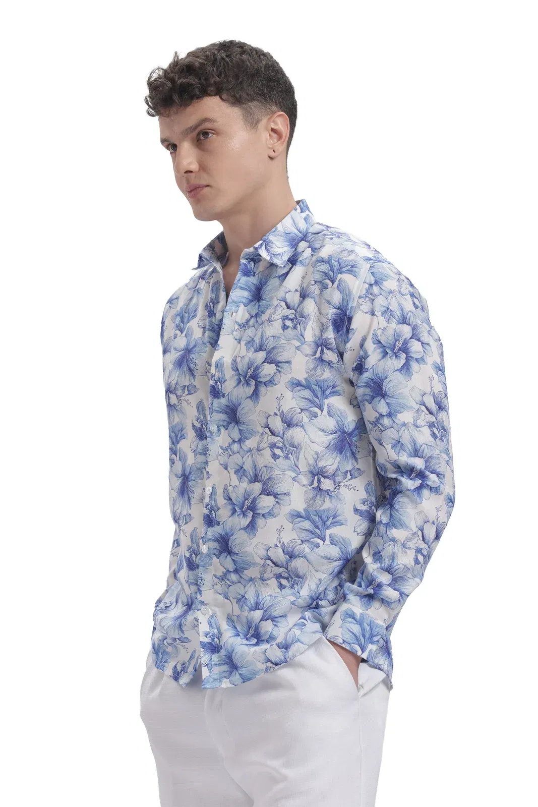 I'MHERE Essentials Blue Micron floral full sleeve shirt