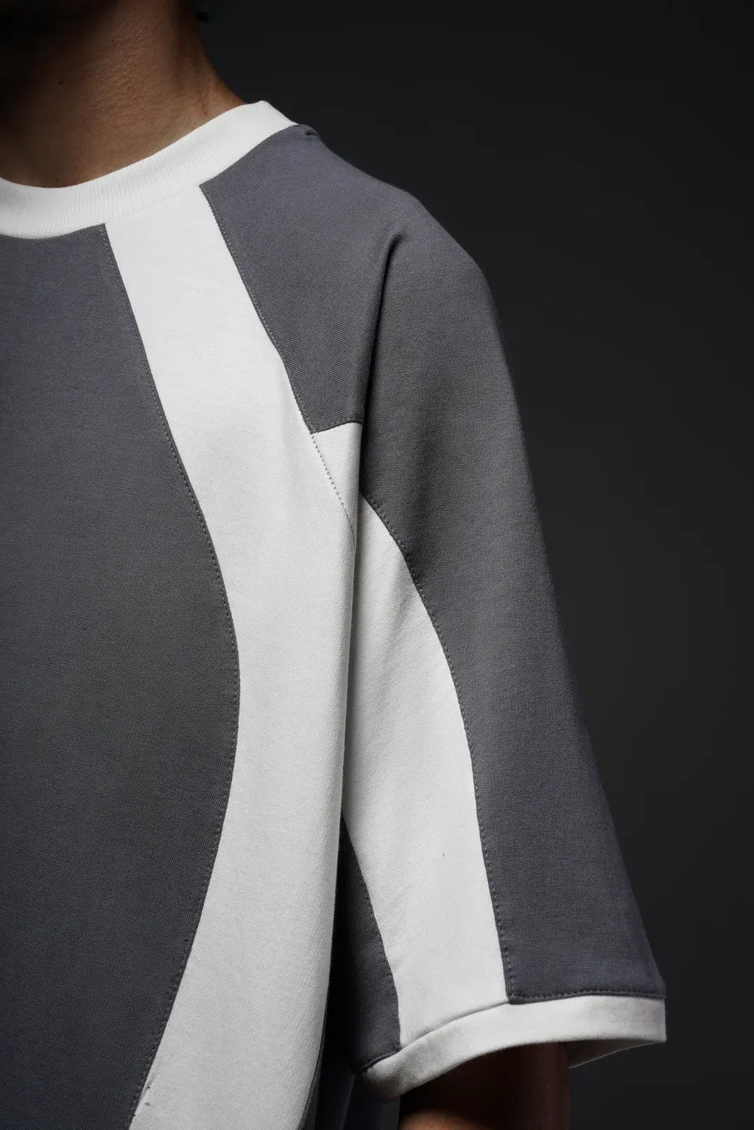 Panelled T-Shirt Grey