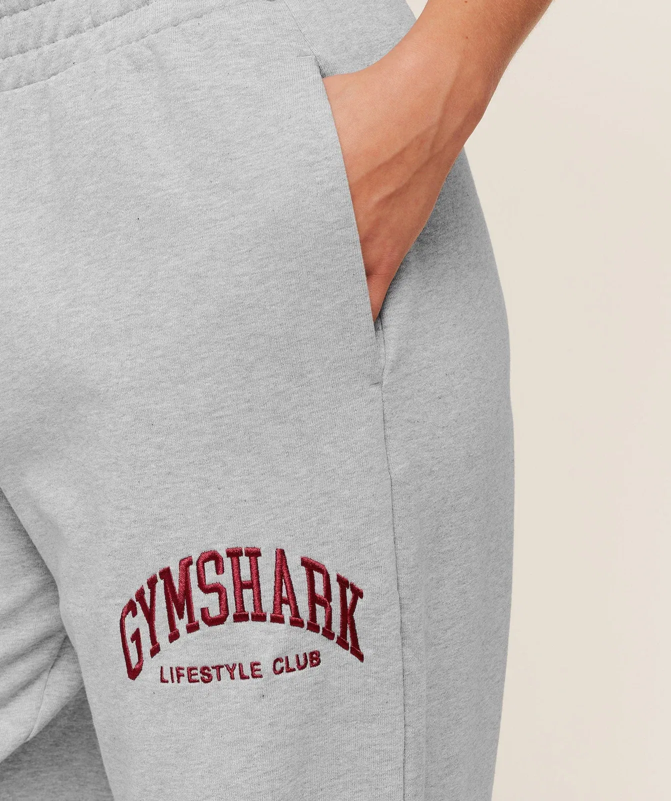 Women's Gymshark Collegiate Graphic Straight Leg Joggers Light Grey Core Marl