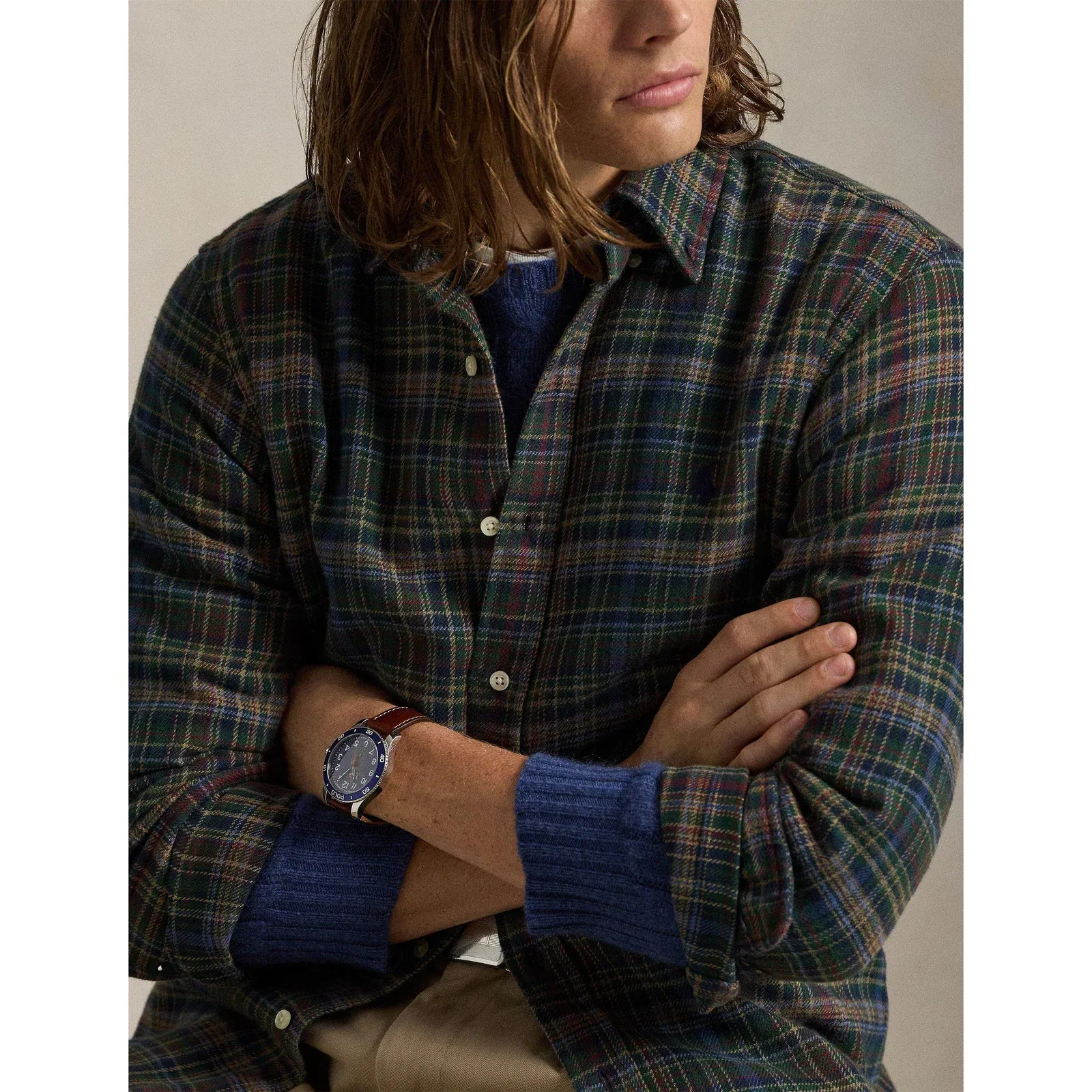 Long Sleeve Brushed Flannel Patterned Shirt