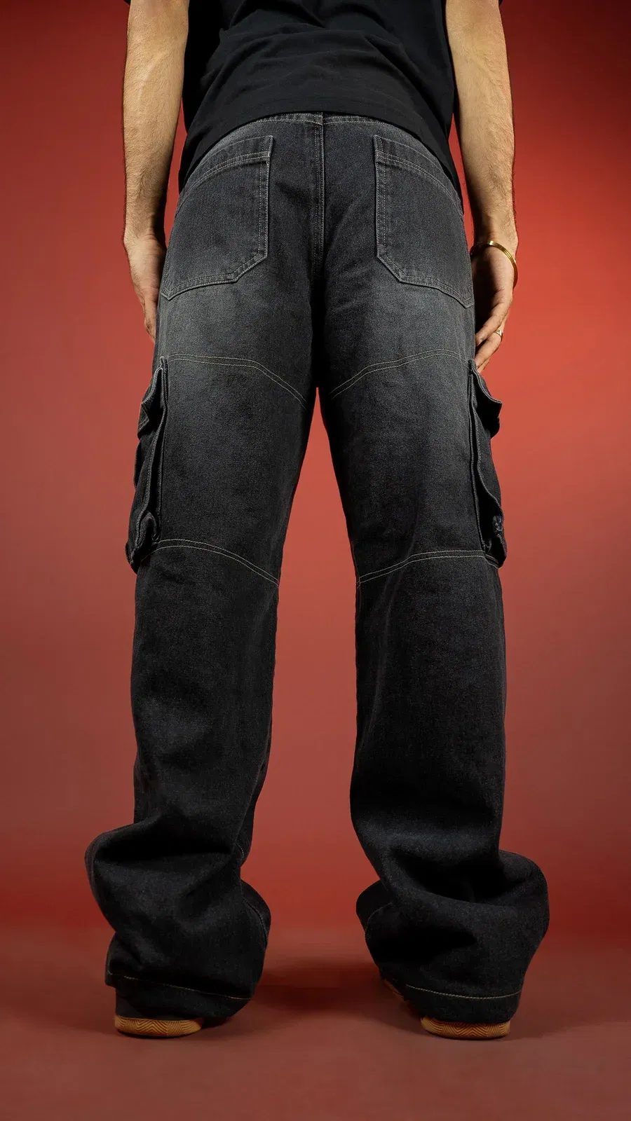 CARBON BLACK DENIM MEN'S CARGO