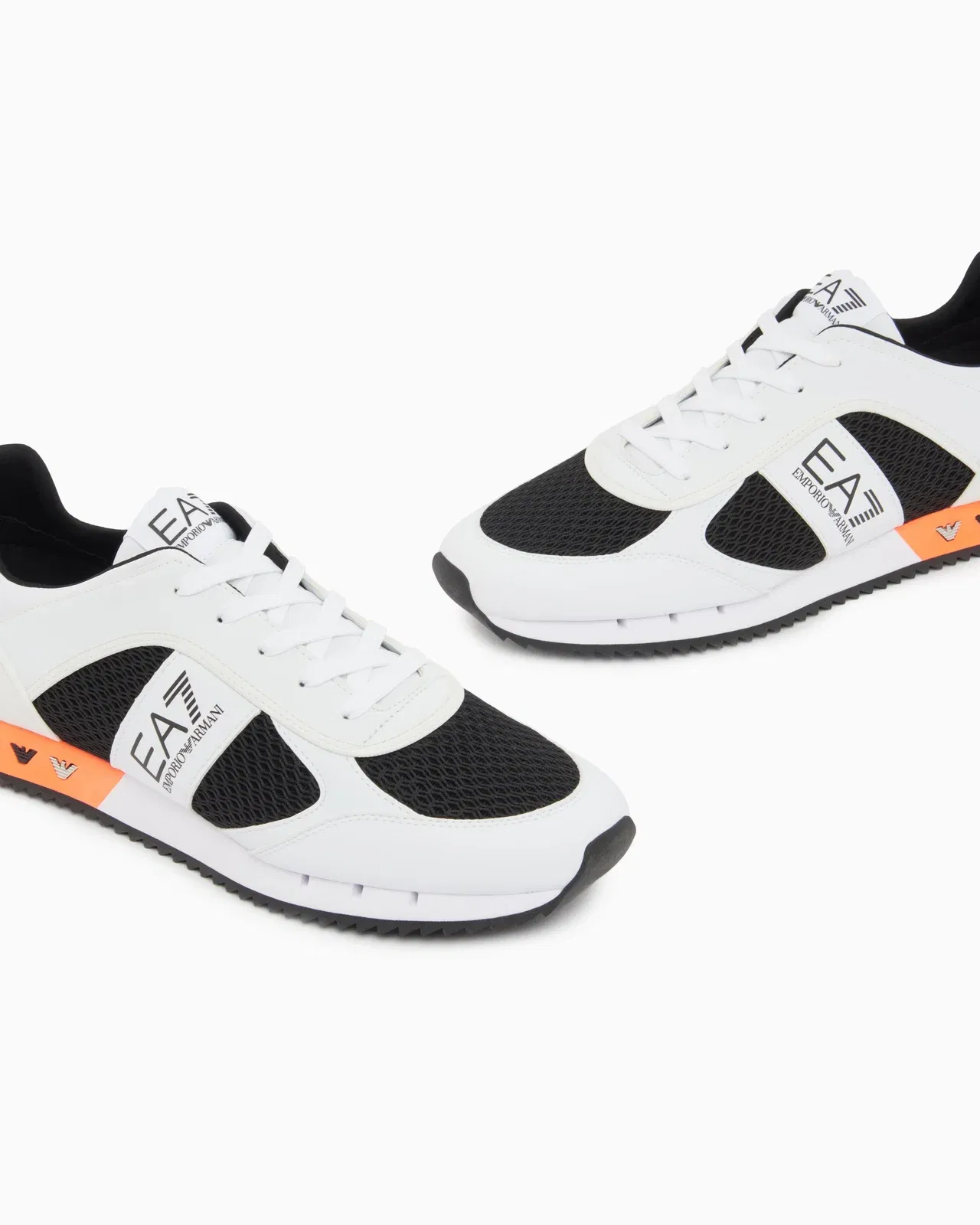 Ea7 Sneaker Black And White In Mesh With Rubber Sole Multicolored