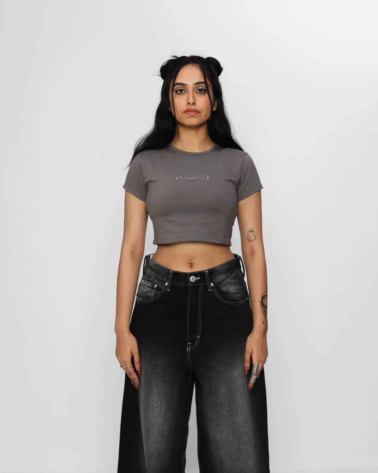 ECSTASY WOMEN Baby T-Shirt (CHARCOAL GREY)