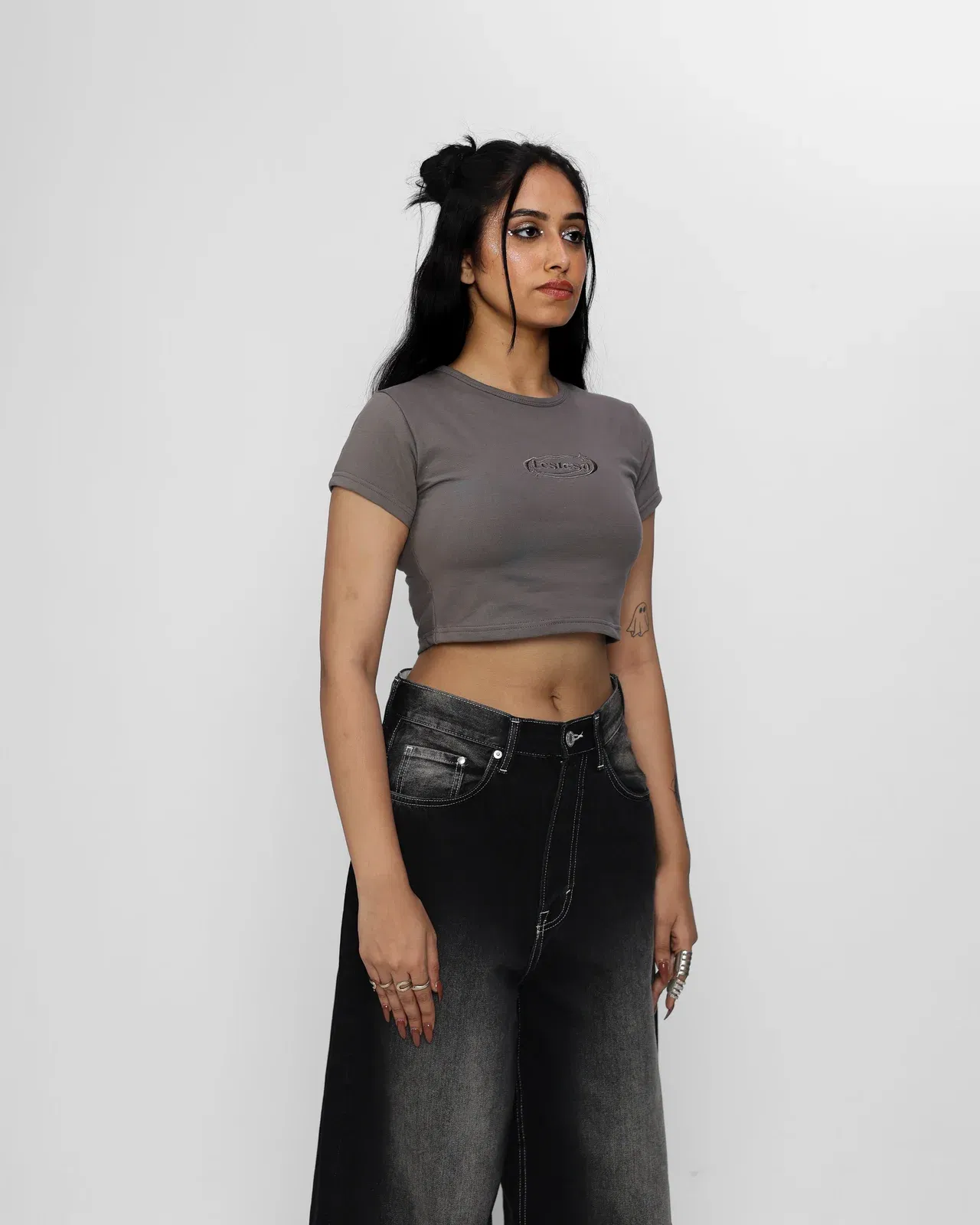 ECSTASY WOMEN Baby T-Shirt (CHARCOAL GREY)