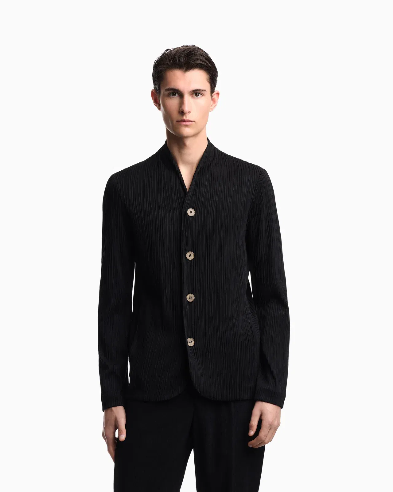Emporio Armani Pleated effect fabric blazer