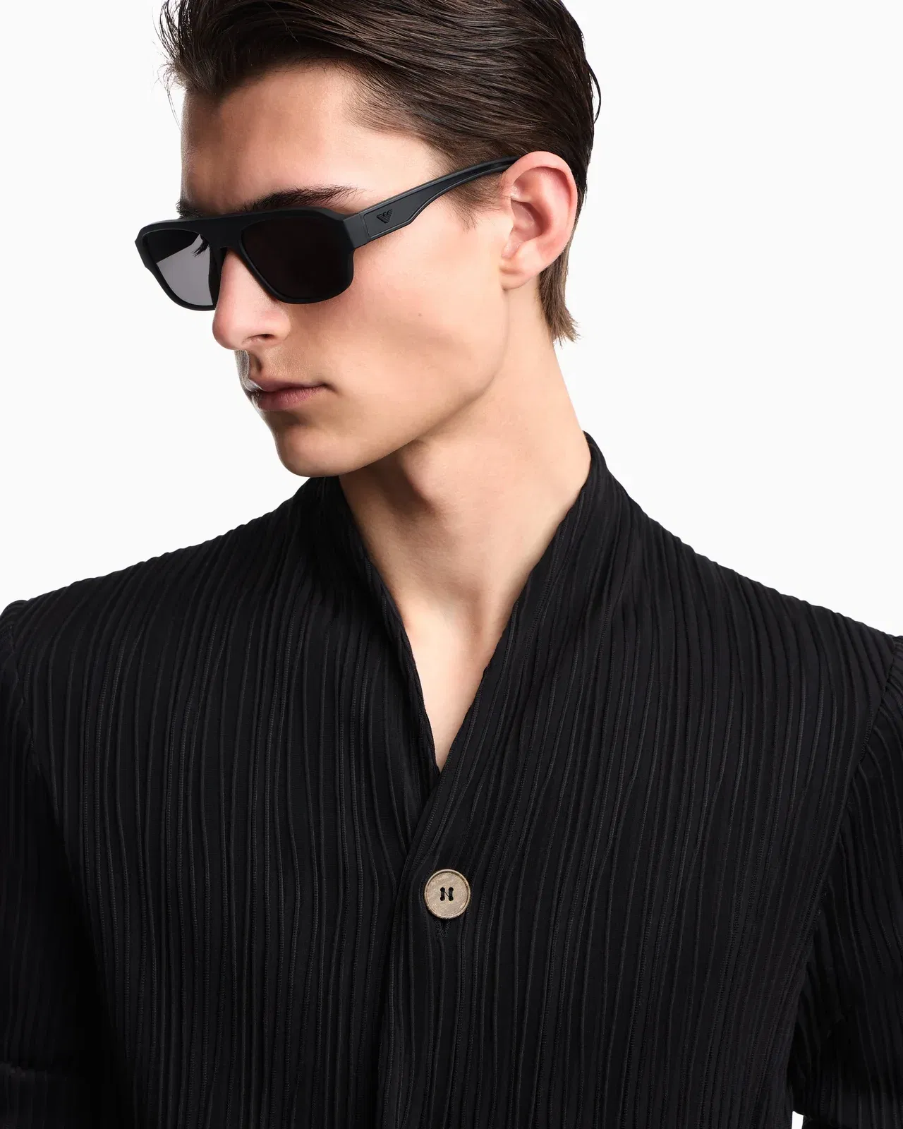 Emporio Armani Pleated effect fabric blazer