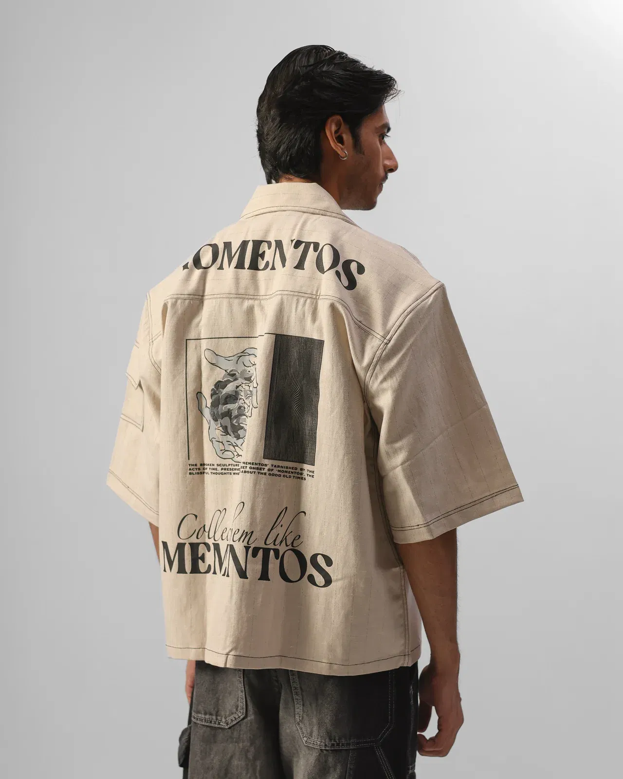 MOMENTOS CROPPED BOWLING SHIRT