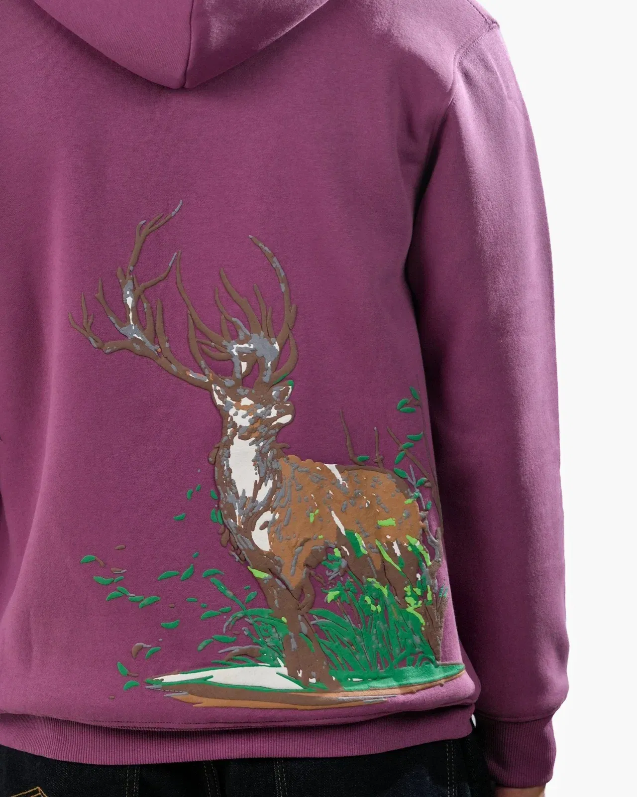Wild Buck - Mauve Printed Hoodie For Men