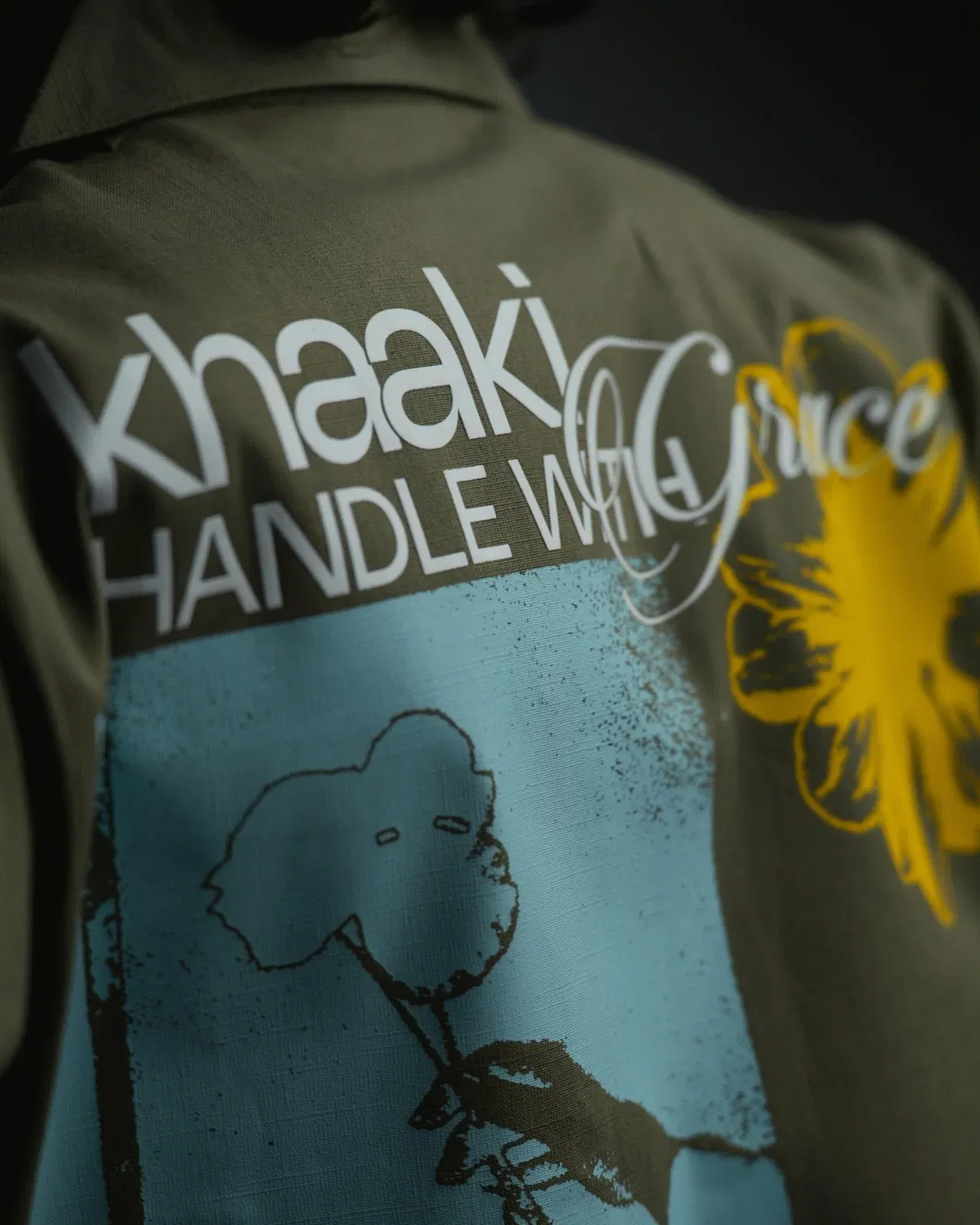Handle With Grace - Olive Printed Shirt
