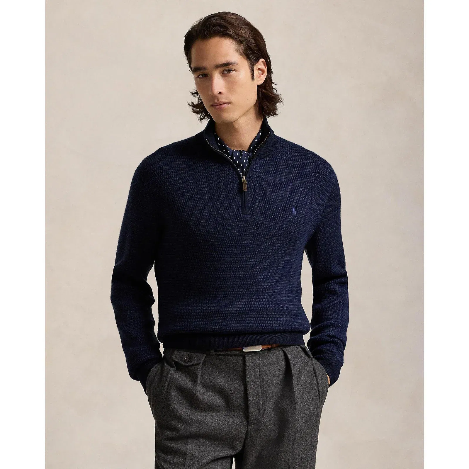 Soft-Touch Structured Fit Crew Neck Jumper