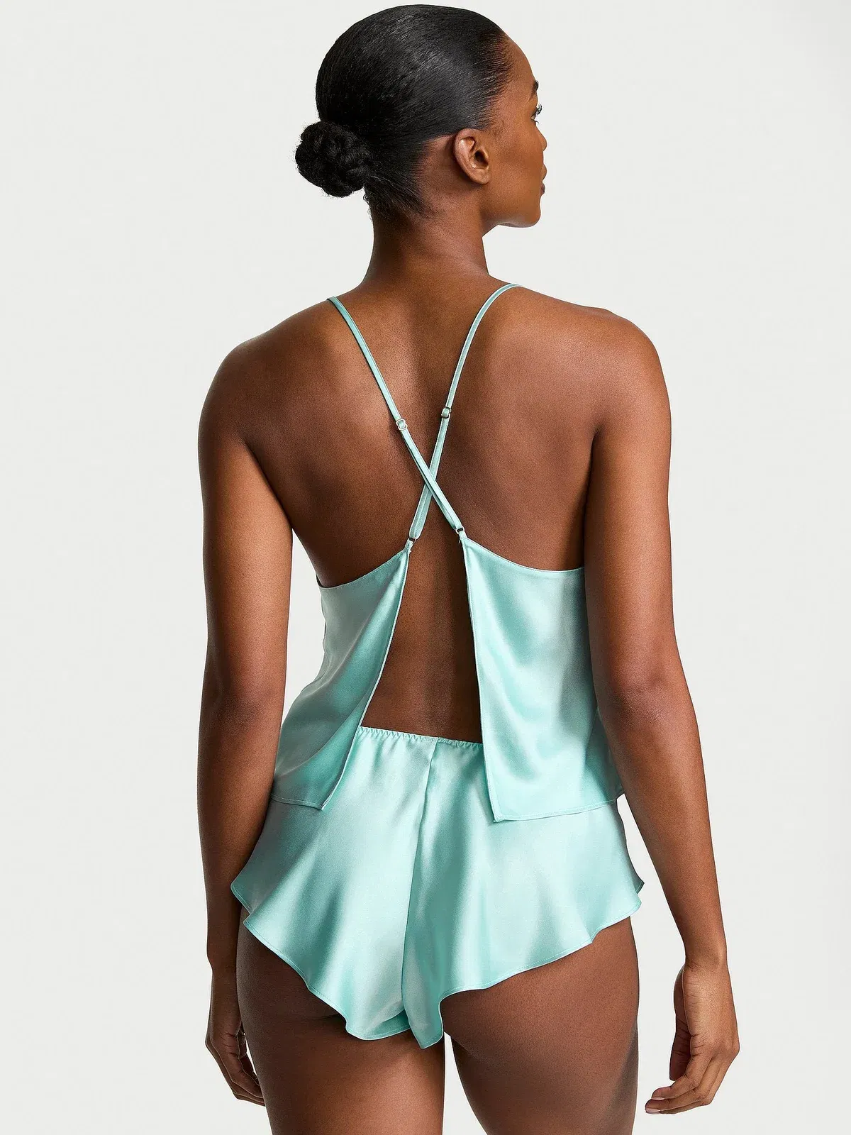 Satin Open-Back Cami & Shorts Set