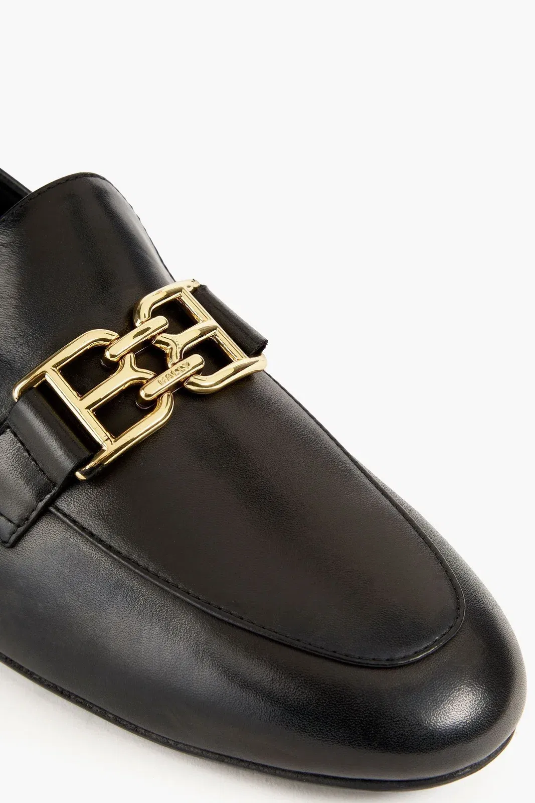 Bally Ellah Embellished Leather Loafers Black Women's