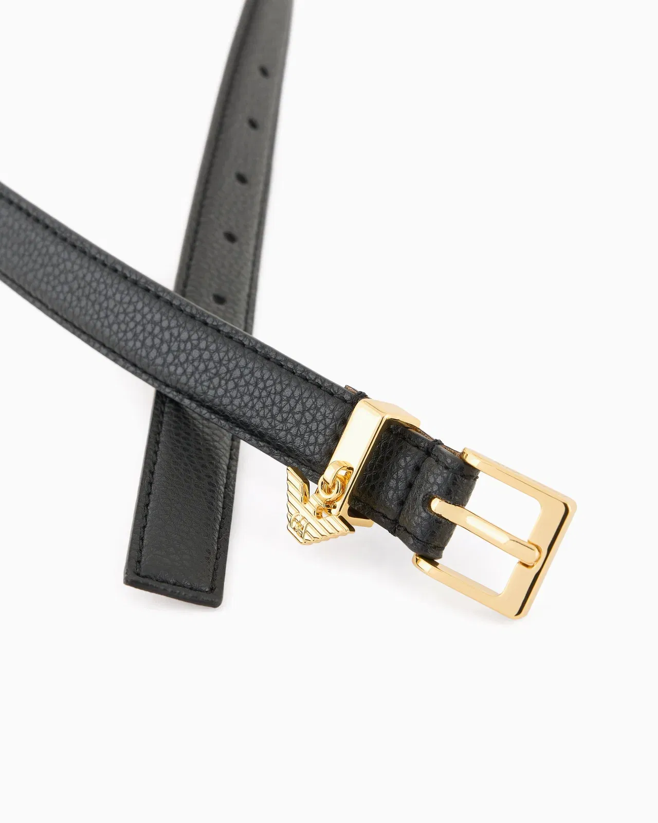 Emporio Armani Deer-print belt with eagle logo charm