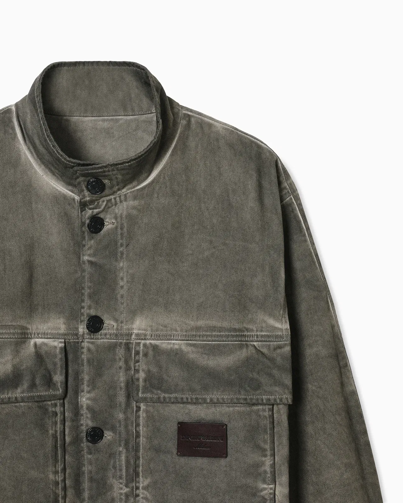 Emporio Armani Garment-dyed, dirty-wash stretch-denim jacket