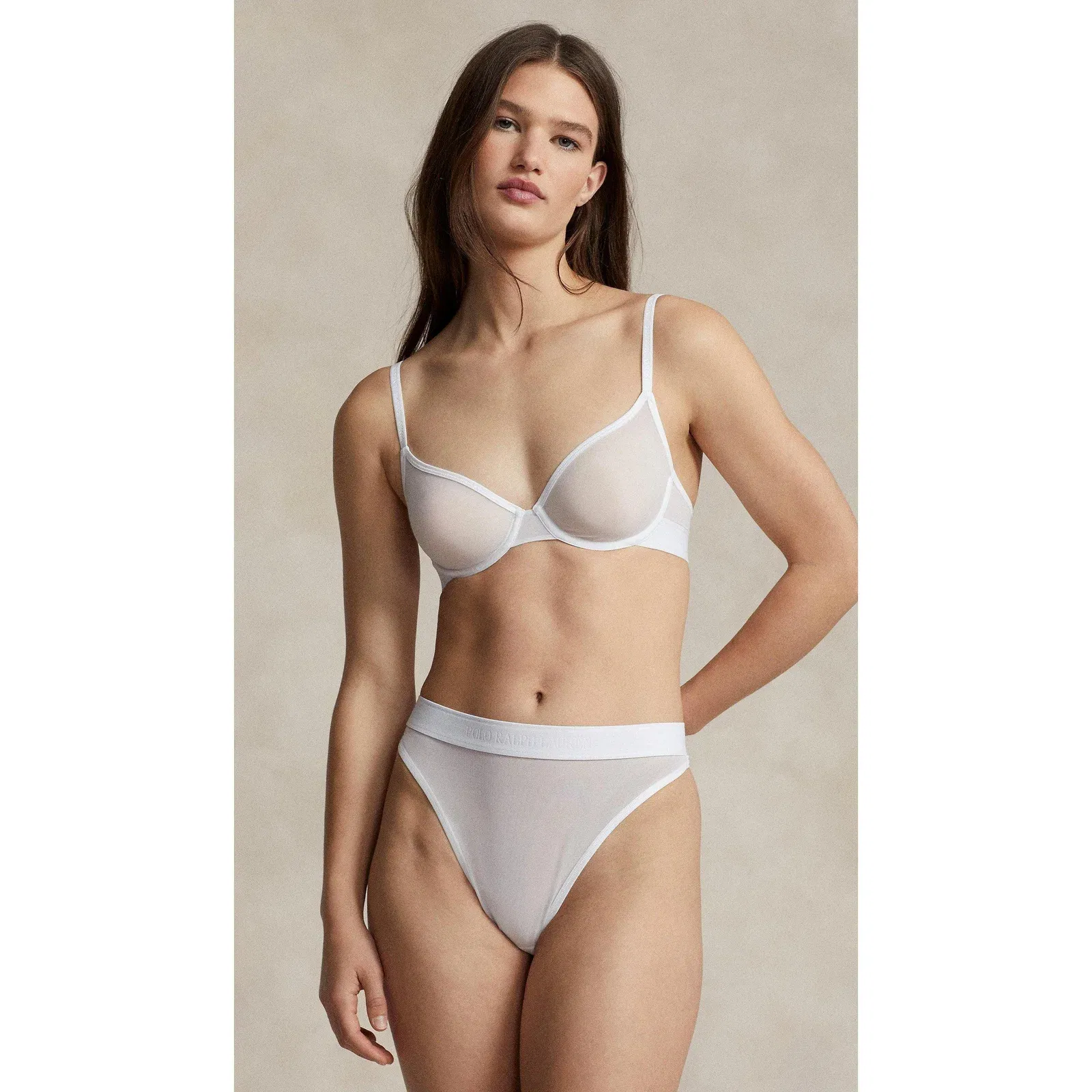 High-Waist Mesh Thong