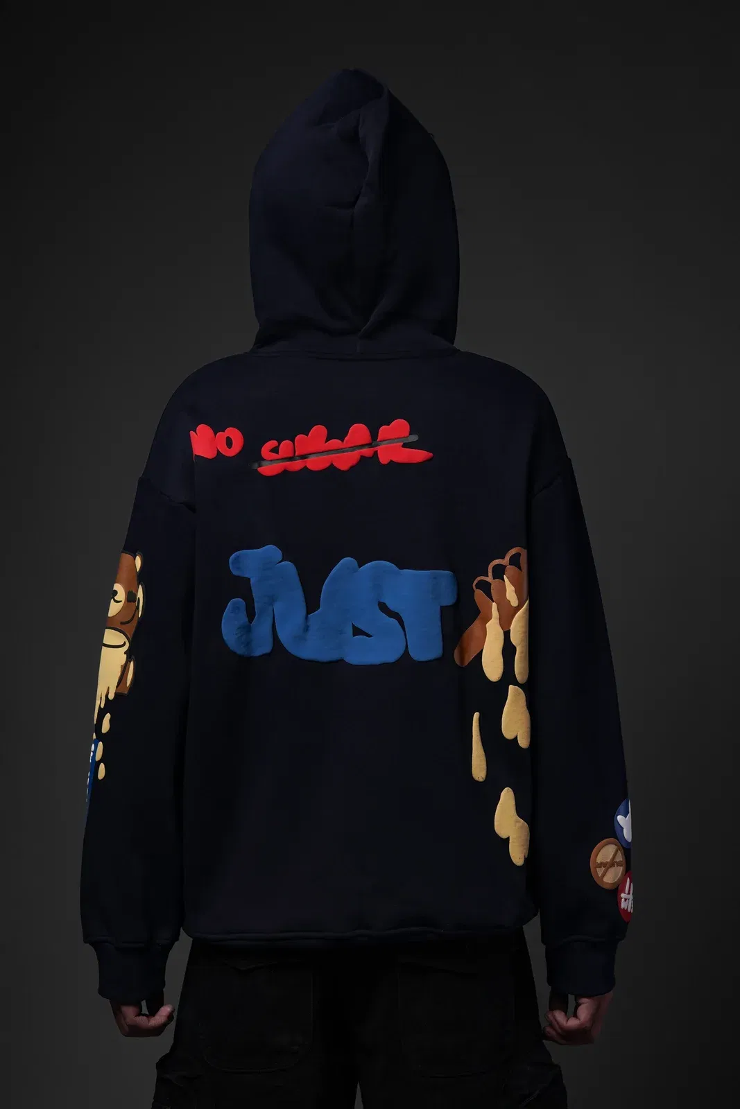 No Sugar Just Honey Navy Hoodie - Positive Vibes Streetwear