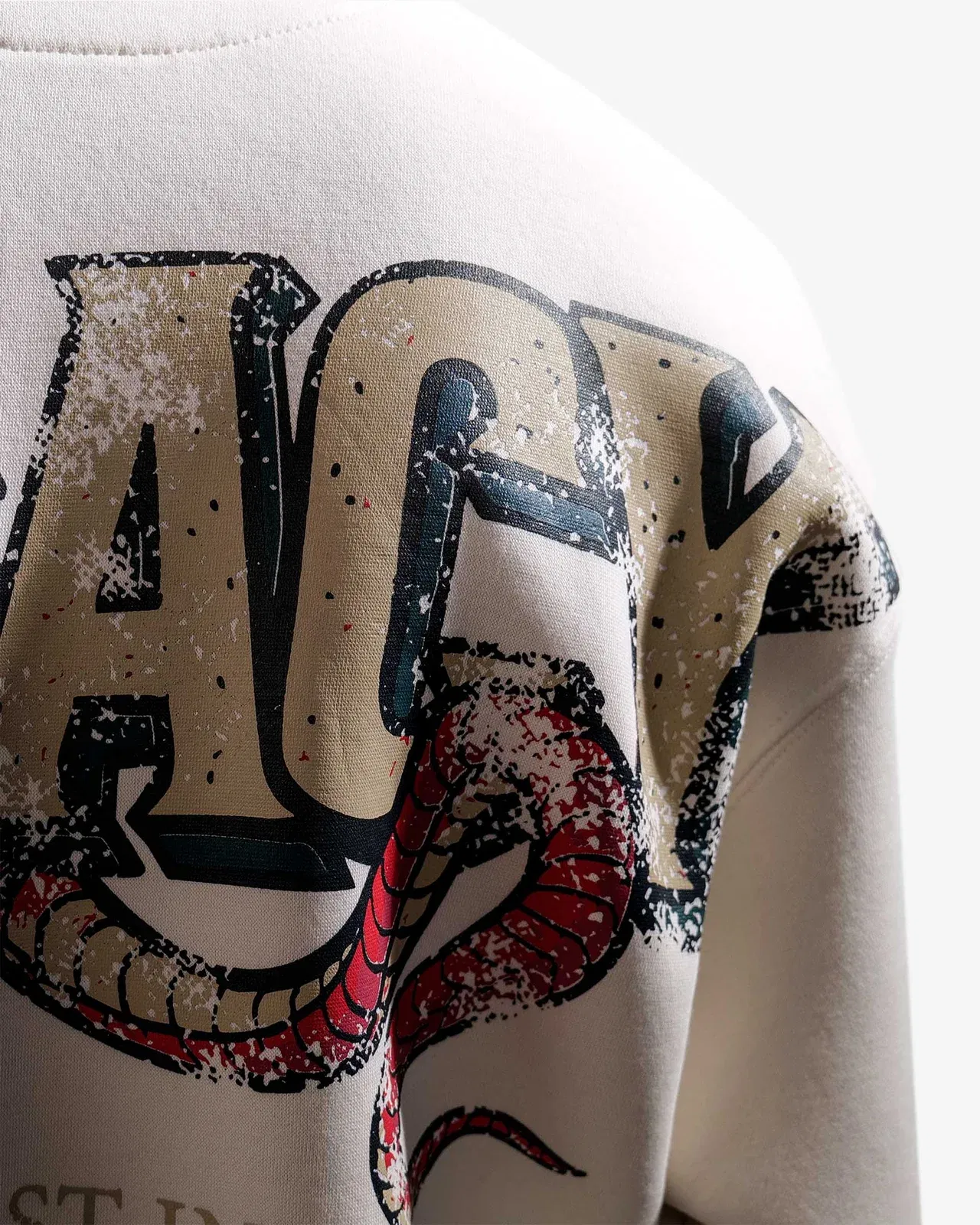 Legacy V2 - Off White Oversized Printed Hoodie