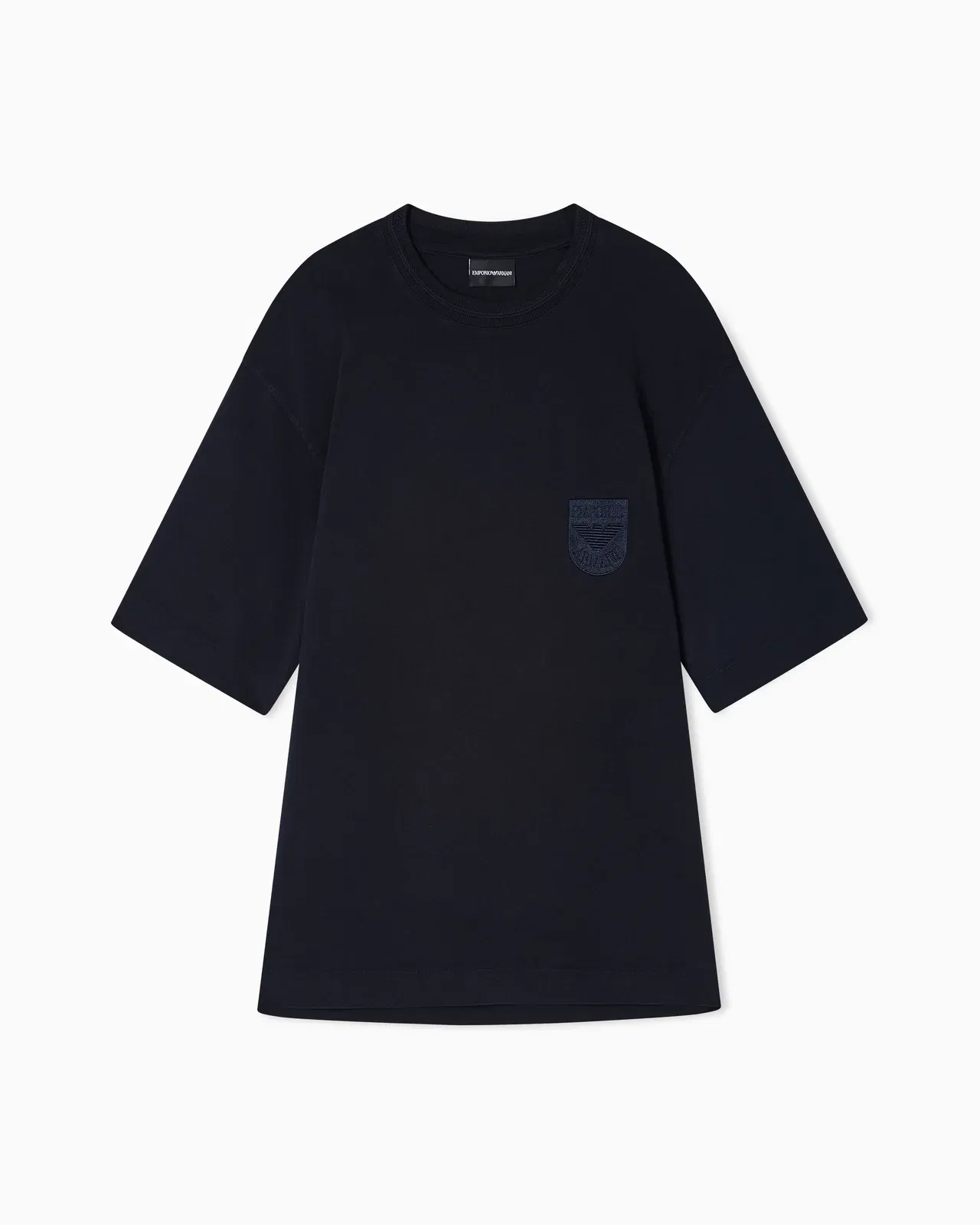 Emporio Armani Heavy jersey T-shirt with shield embroidery