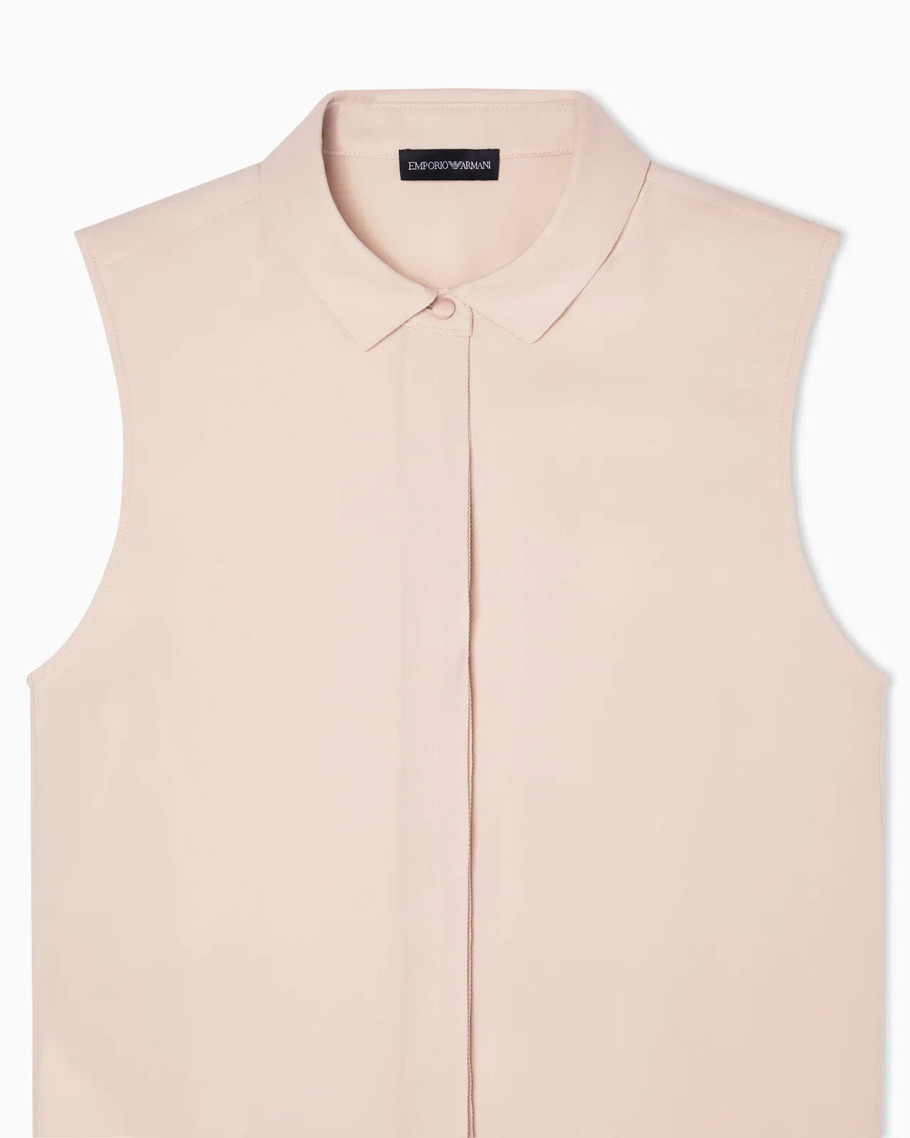 Emporio Armani Sleeveless shirt in technical gabardine