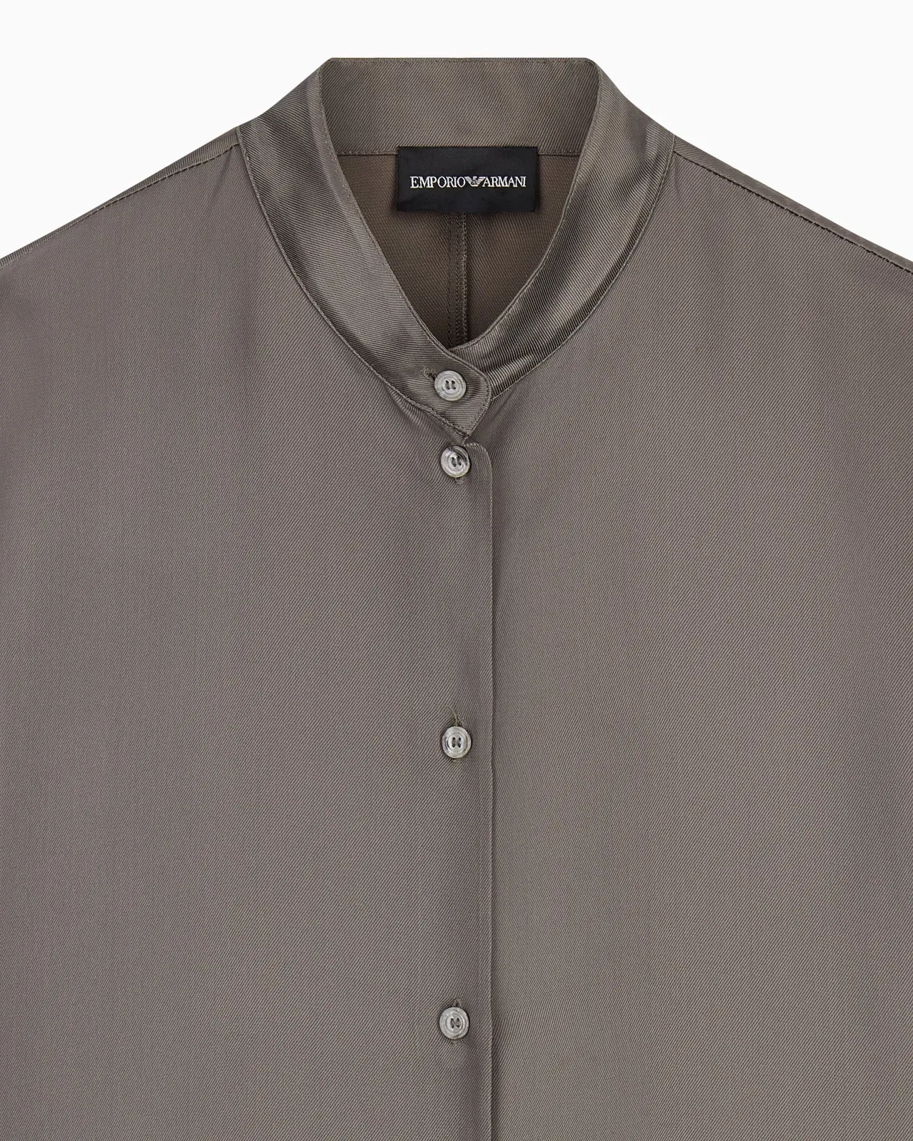 Emporio Armani Guru collar viscose twill shirt