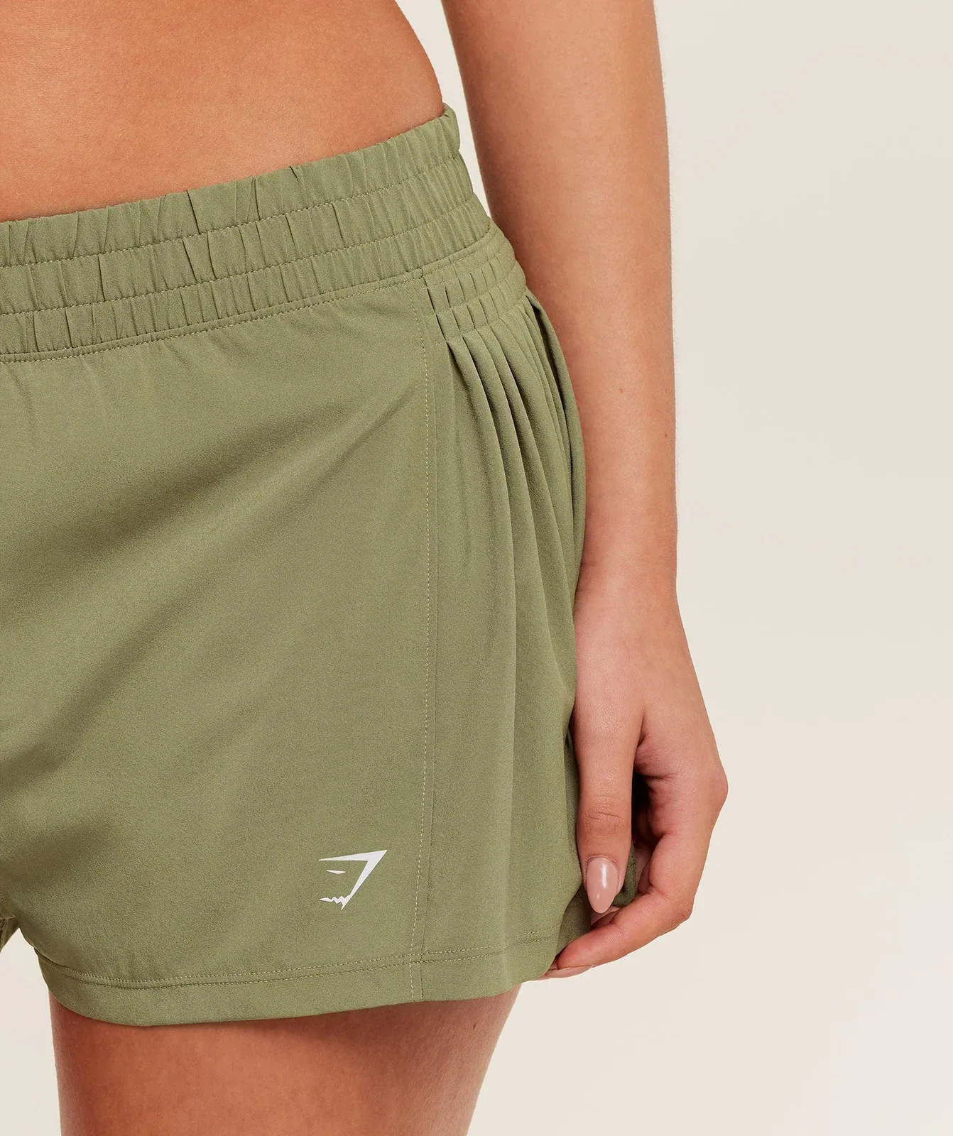 Gymshark Flutter Woven Shorts - GS Grounded Green
